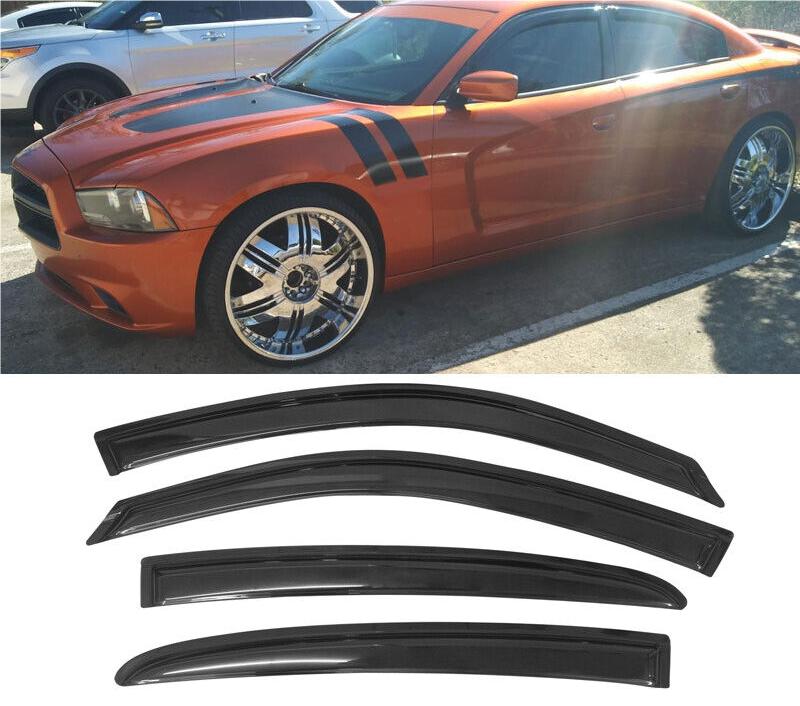 Smoke Tinted Window Visors for 2011-2023 Dodge Charger