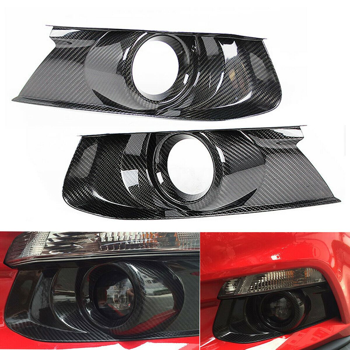 Carbon Fiber Style Fog Light Cover for 2015-2017 Ford Mustangs