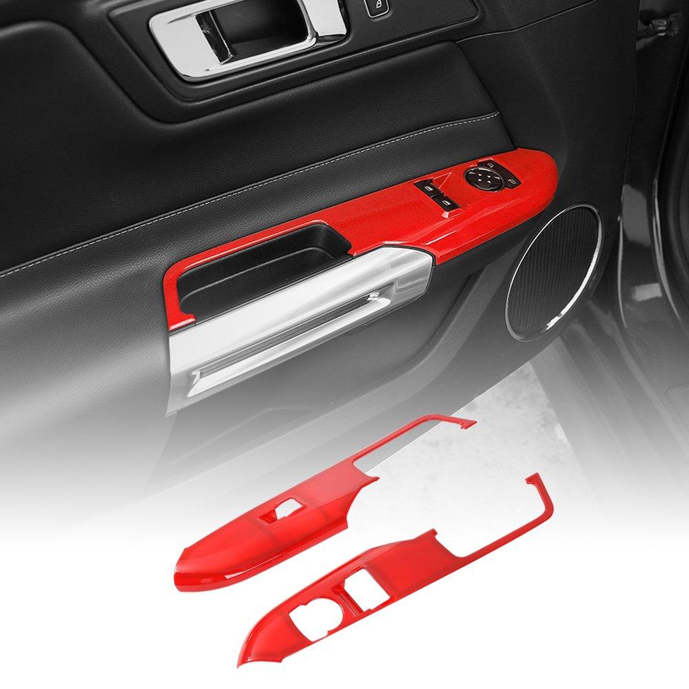 Red Door Handle Button Frame Trim for 2015 - 2017 Ford Mustangs