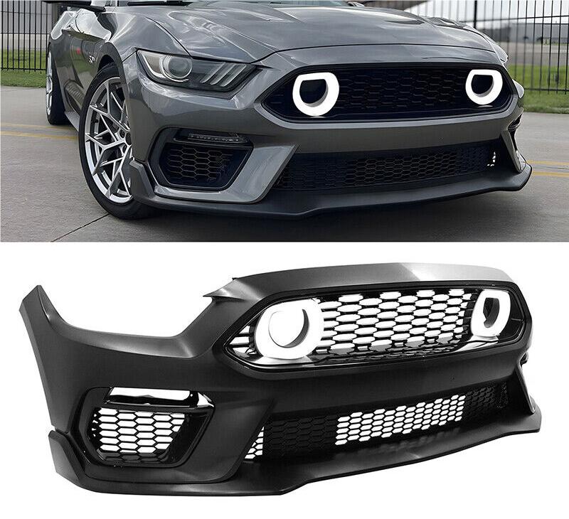 Mach 1 Style Front Bumper Cover W/LED Grille for 2015-2017 Ford Mustang