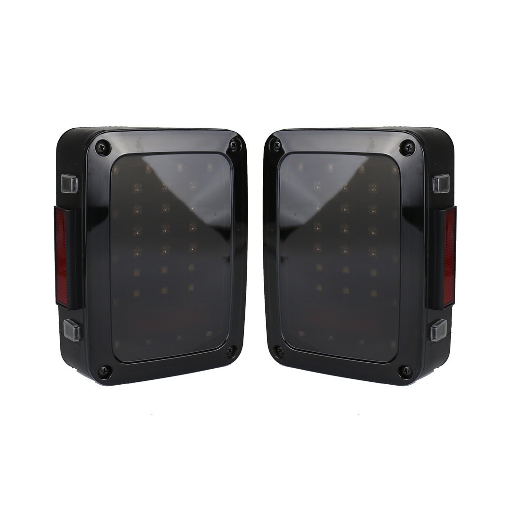 Smoked Cover LED Tail Lights for 07-18 Jeep Wrangler JK/ JKU