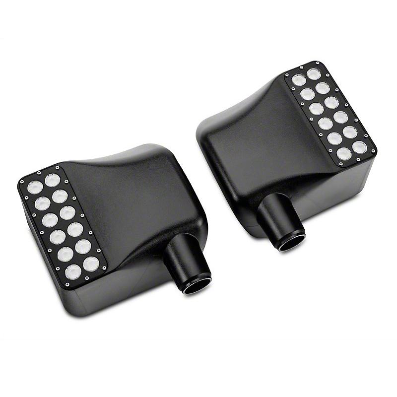 Side Mirror Housings with Off Road Lights for 07-18 Jeep Wrangler JK/ JKU