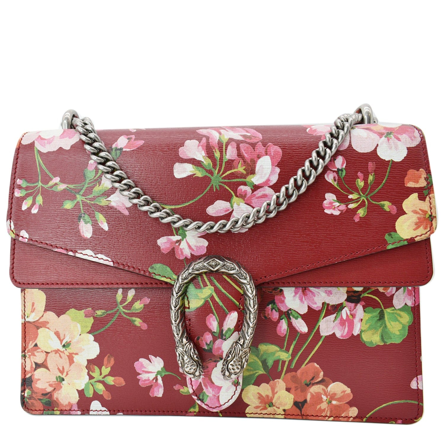 GUCCI Dionysus Floral Blooms Leather Shoulder Bag Red 400235