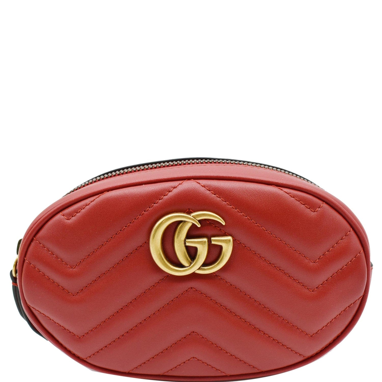 GUCCI GG Marmont Matelasse Leather Belt Bag Red 476434