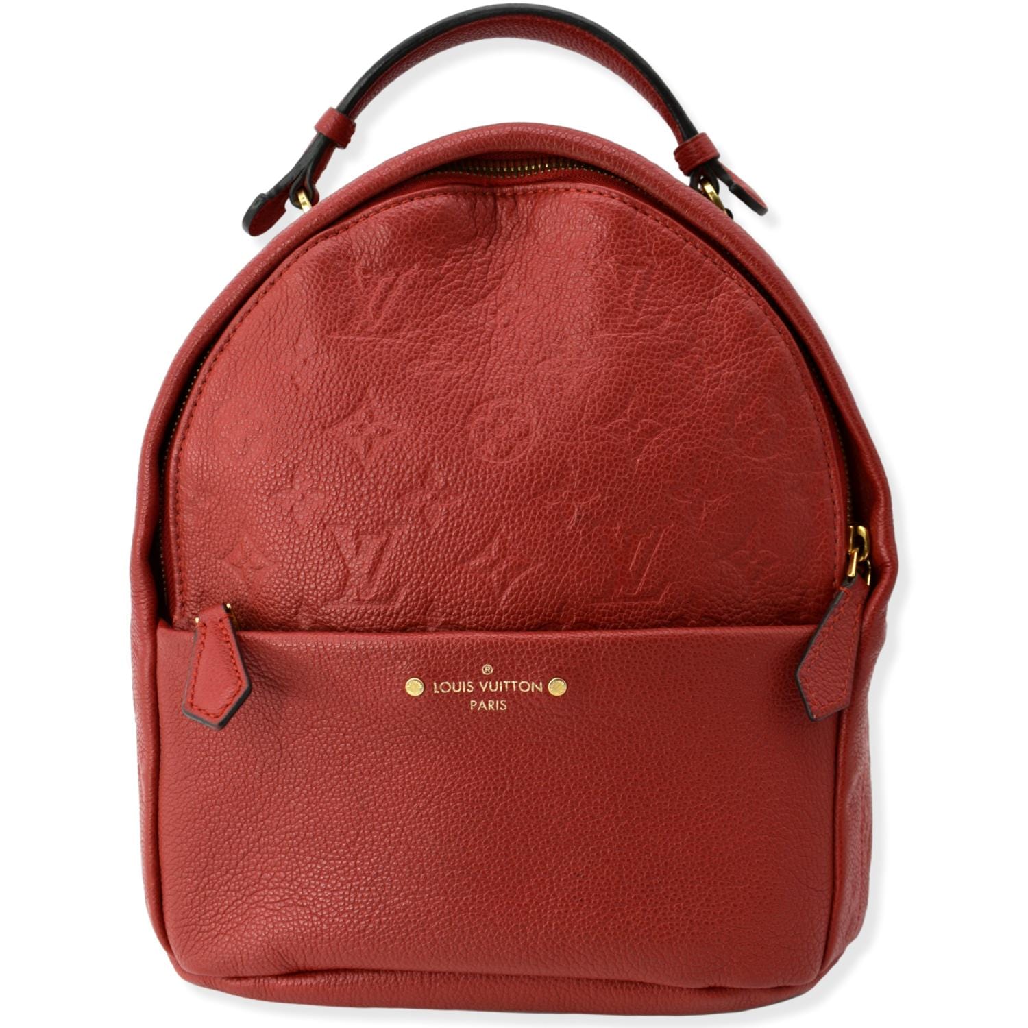 LOUIS VUITTON Sorbonne Monogram Empreinte Leather Backpack Red