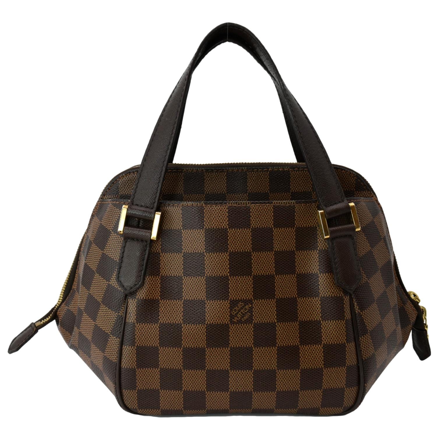 LOUIS VUITTON Belem PM Damier Ebene Satchel Bag Brown