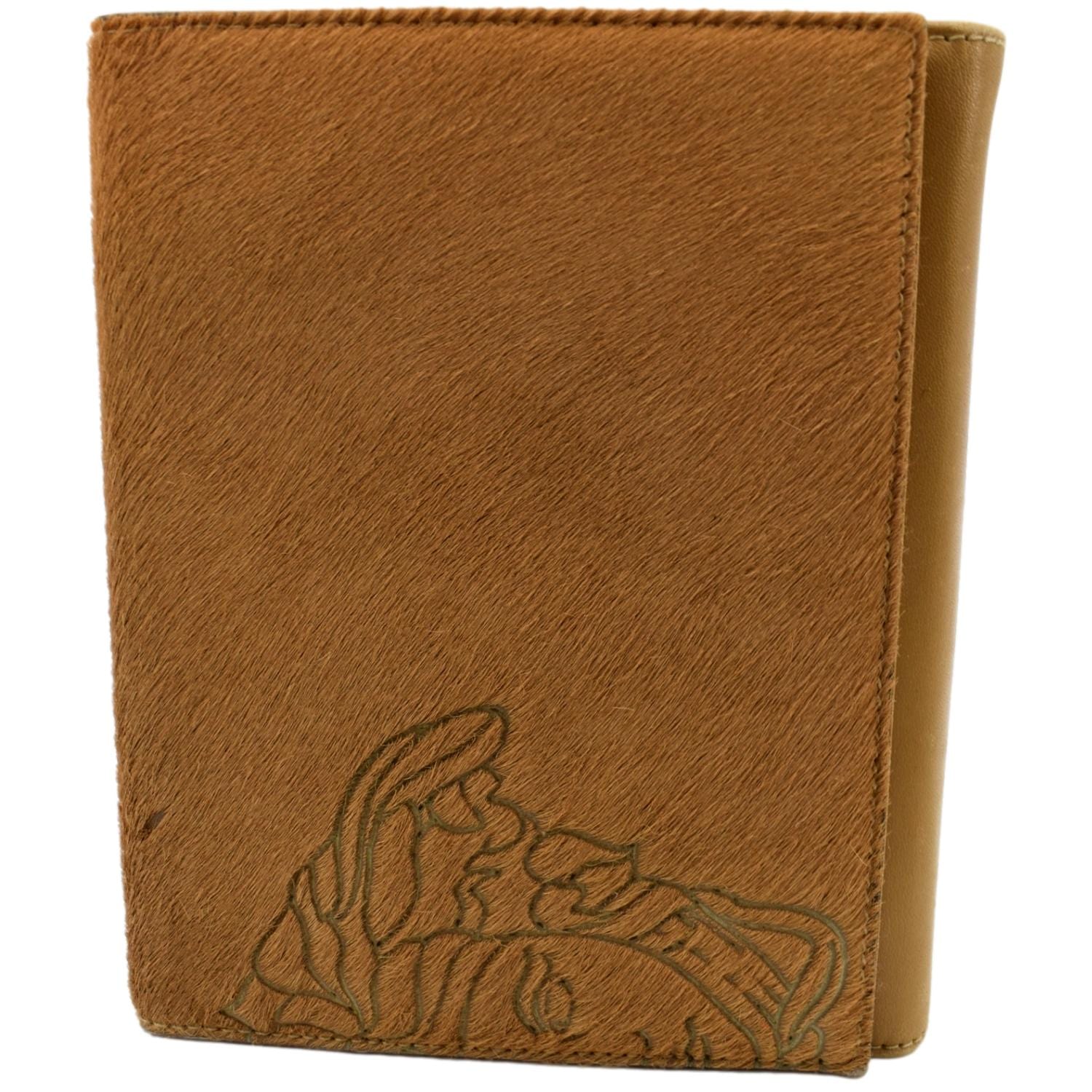 VERSACE Cowhide Leather Mens Wallet Brown