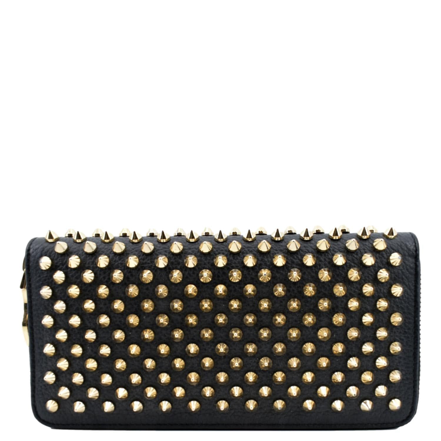 CHRISTIAN LOUBOUTIN Panettone Studded Leather Zippy Wallet Black