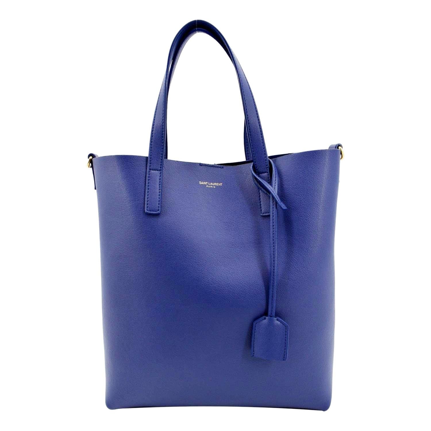 YVES SAINT LAURENT Toy Supple Leather Shopping Tote Bag Purple