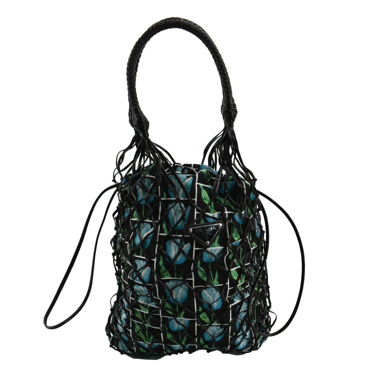 PRADA Rete Fabric Mesh Tote Bag Multicolor