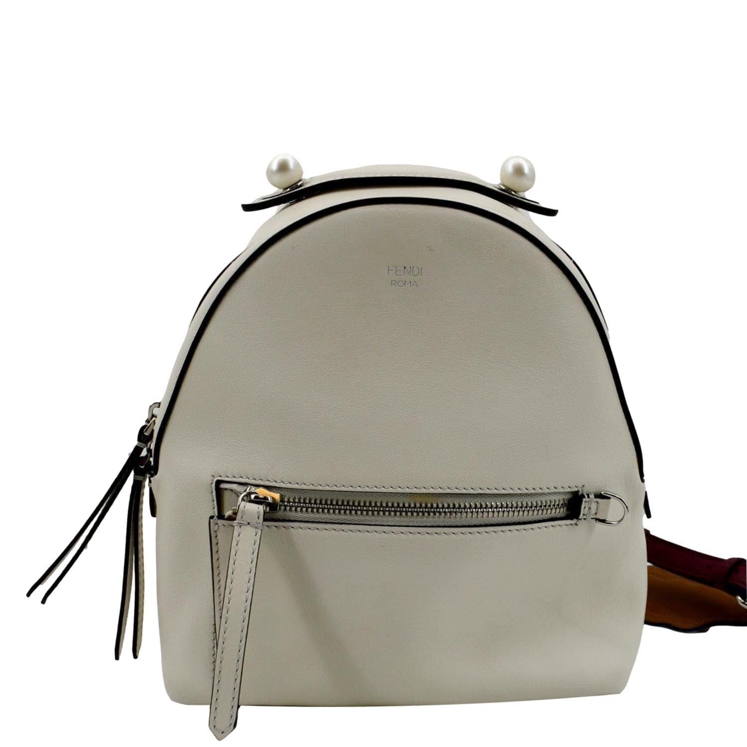 FENDI Leather Backpack Bag White