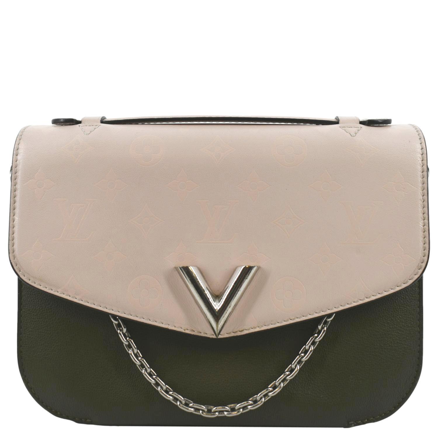 LOUIS VUITTON Very Calfskin Leather Saddle Shoulder Bag Khaki Green