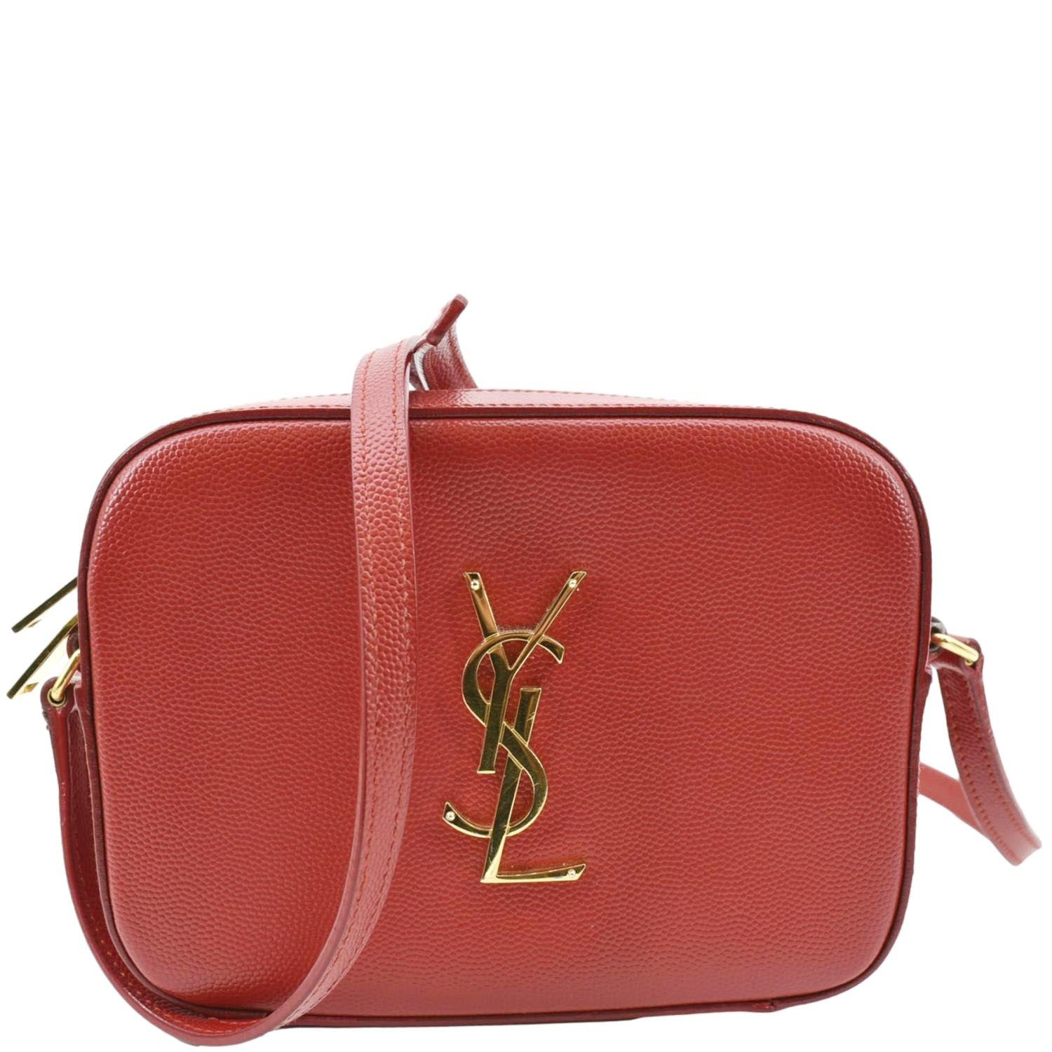 YVES SAINT LAURENT Leather Crossbody Camera Bag Red