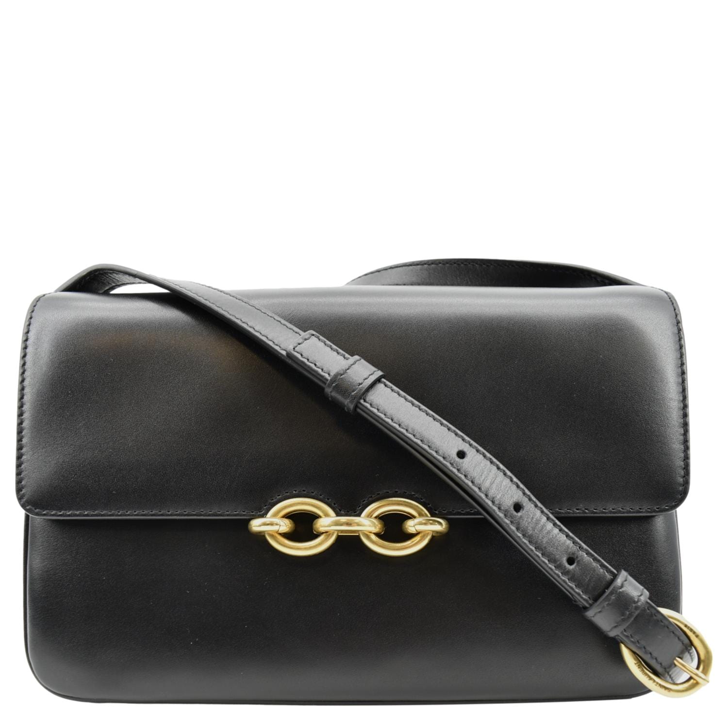 YVES SAINT LAURENT Le Maillon Smooth Leather Shoulder Bag Black