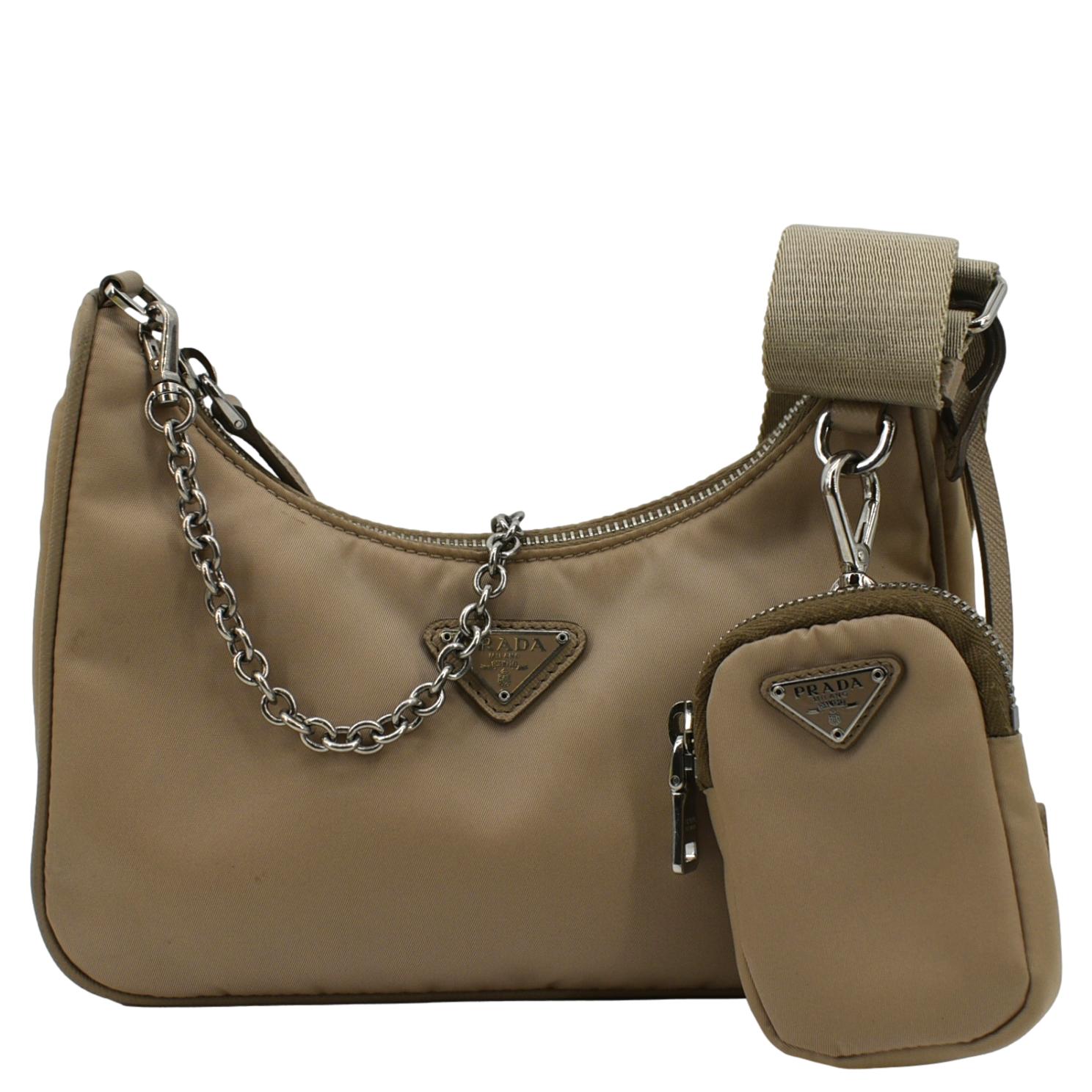 PRADA Re-Edition 2005 Re-Nylon Shoulder Bag Beige