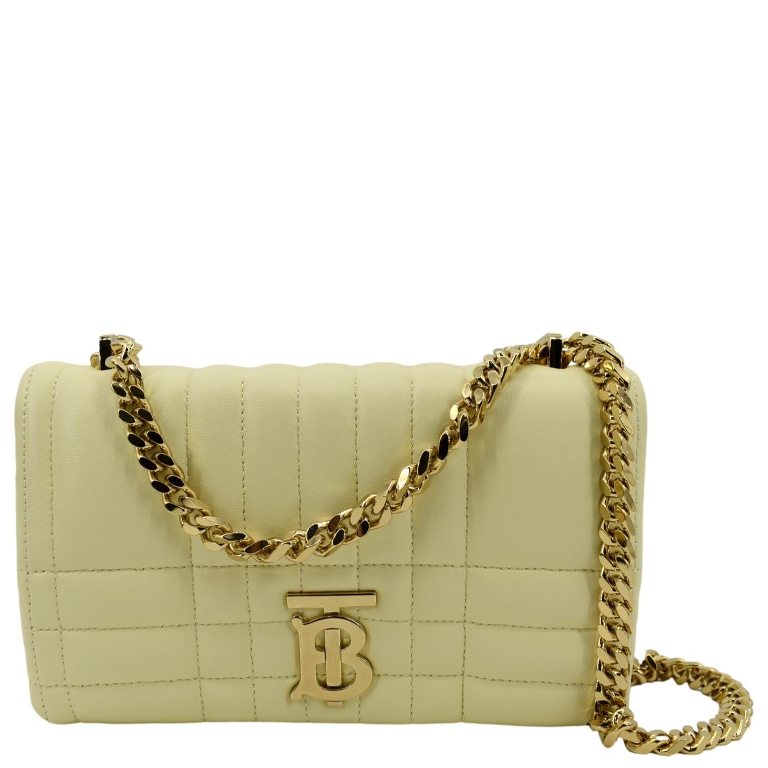 BURBERRY Lola Medium Quilted  Leather Shoulder Bag Cool Lemon