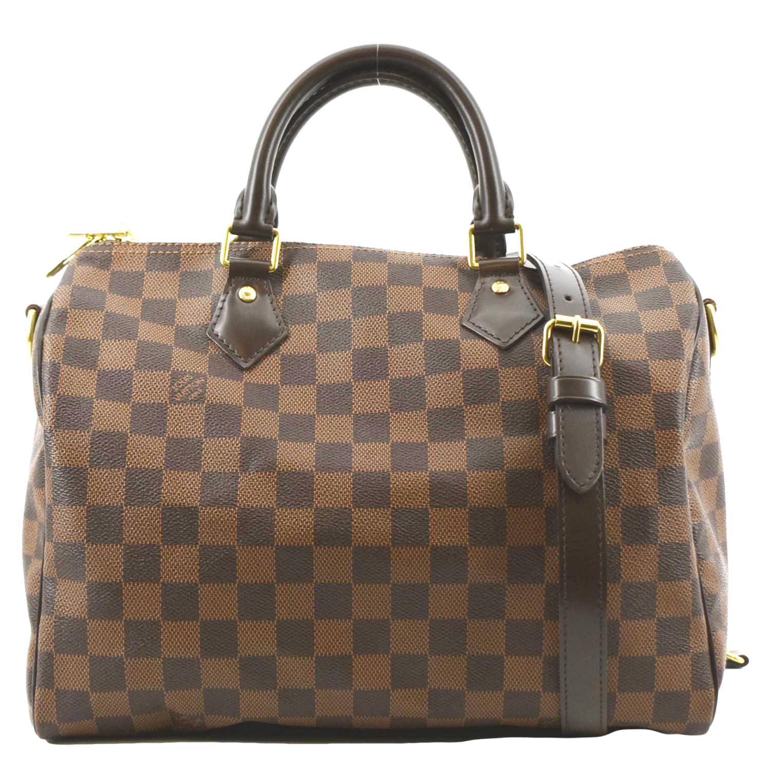 LOUIS VUITTON Speedy 30 Bandouliere Damier Ebene Shoulder Bag Brown