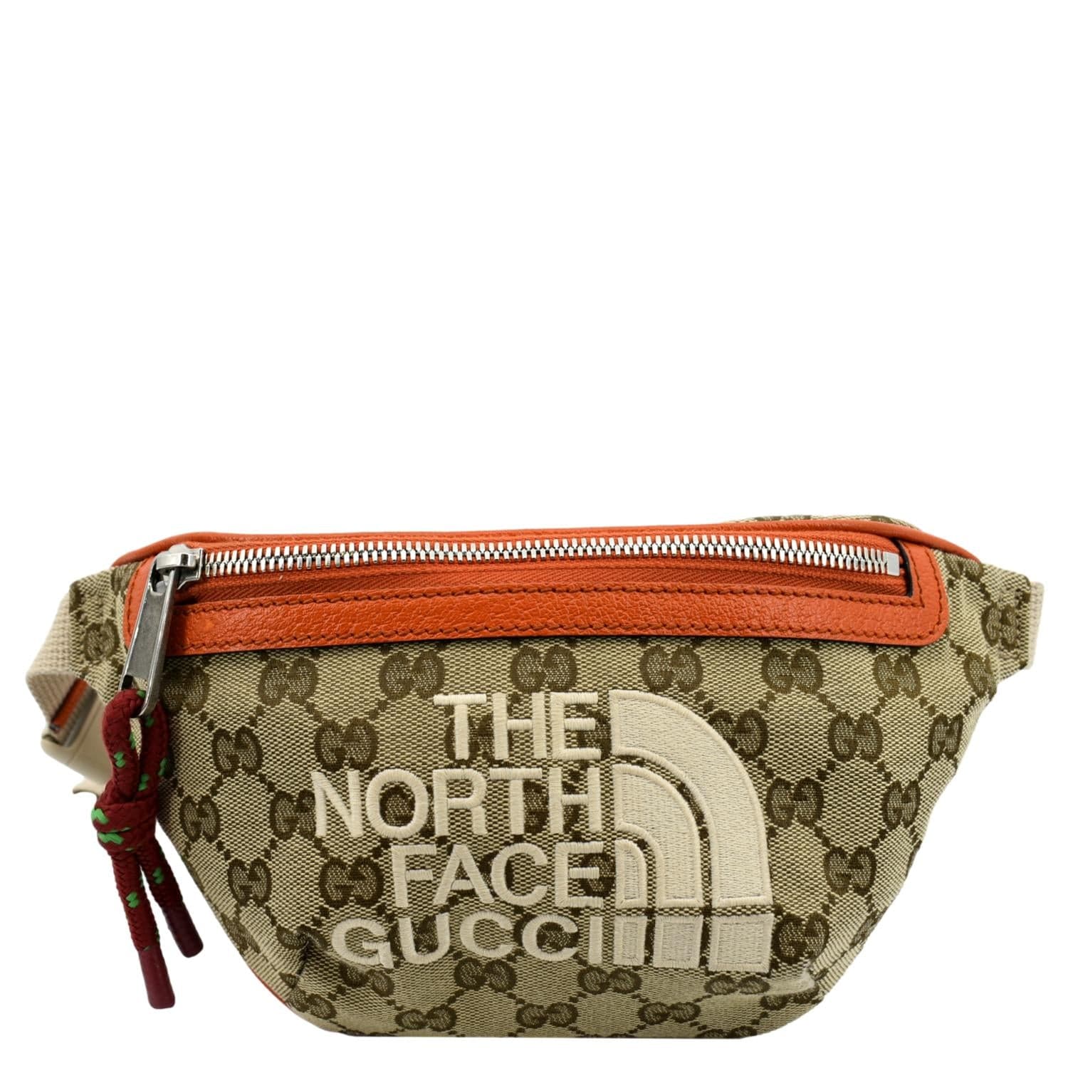 GUCCI X North Face Canvas Waist Belt Bag Beige 650299