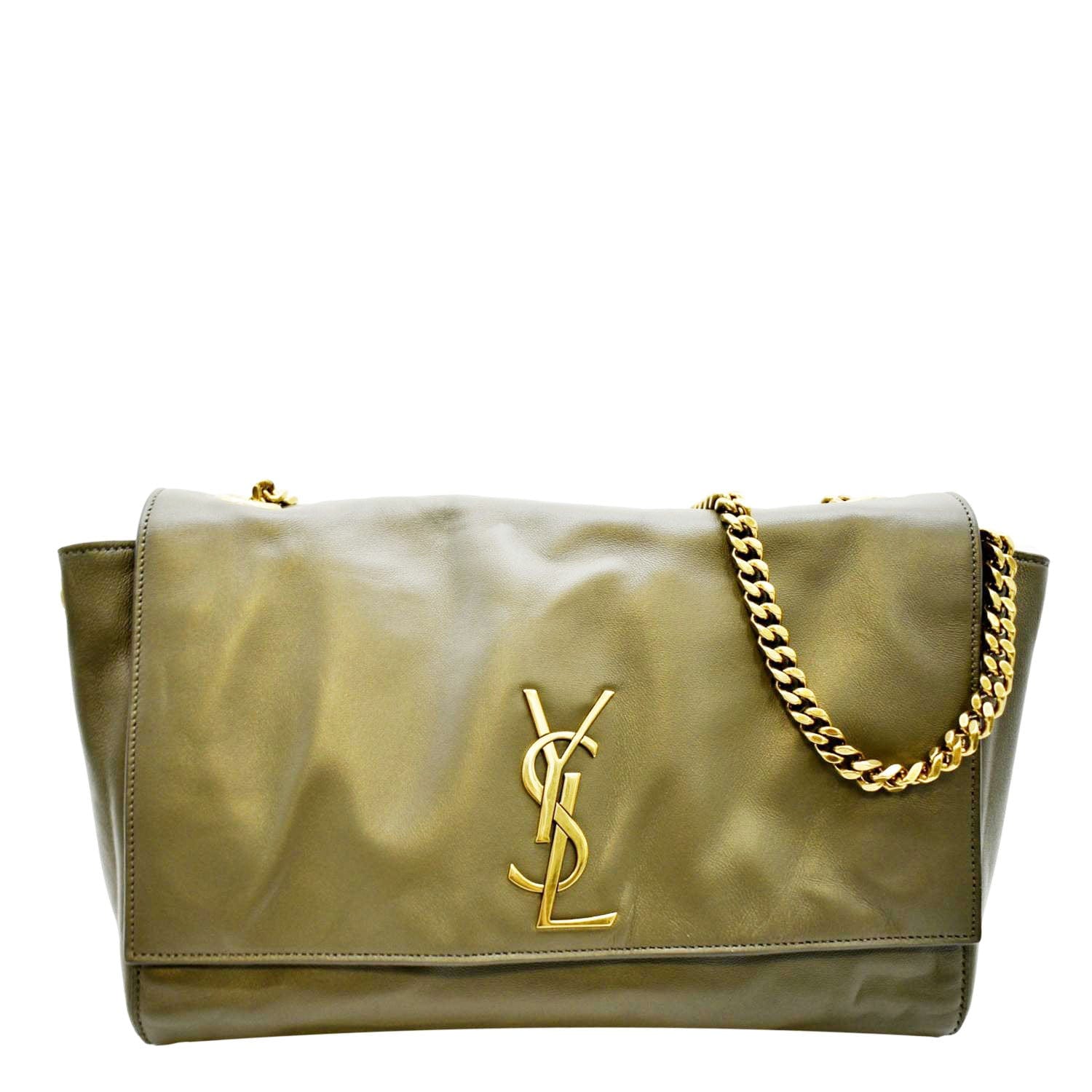 YVES SAINT LAURENT Kate Reversible Leather Crossbody Bag Green