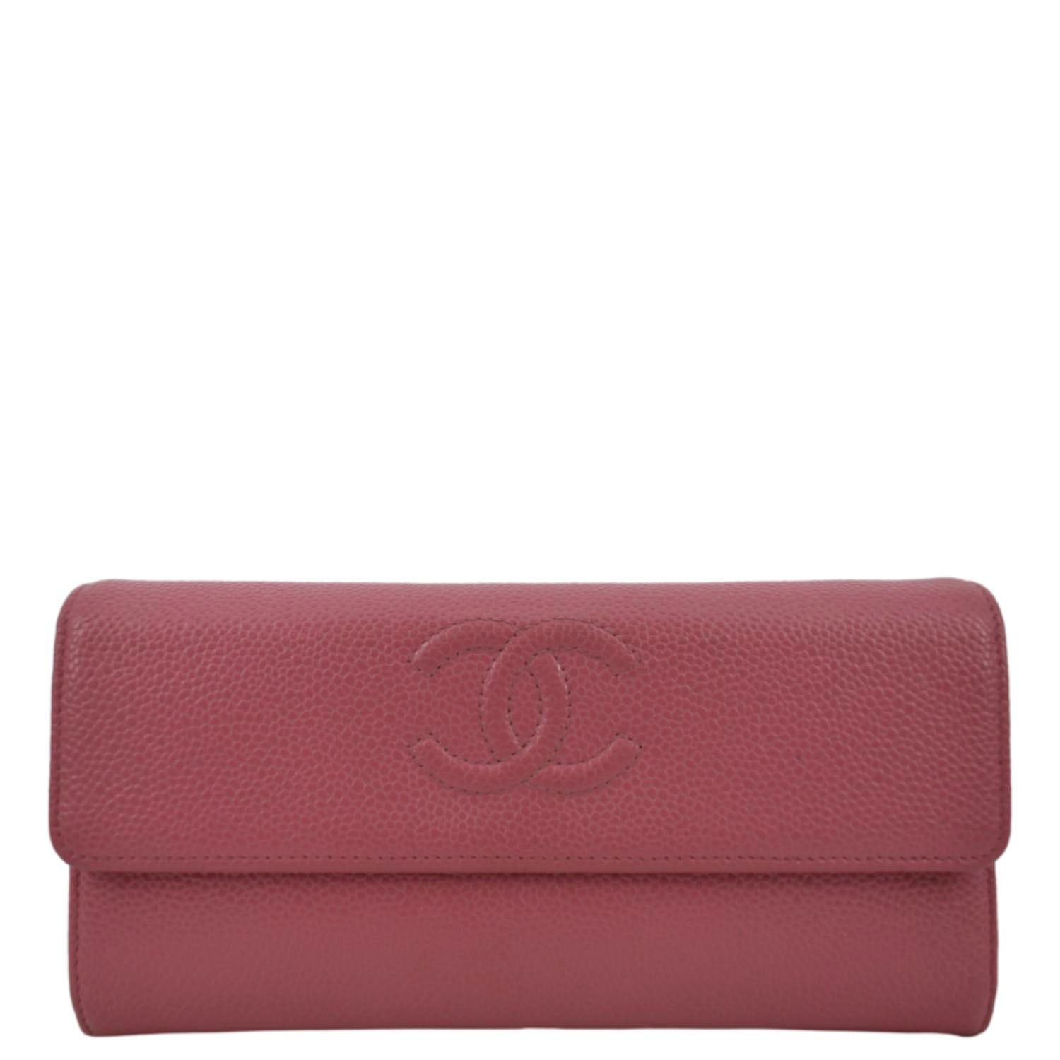 CHANEL Timeless CC Flap Caviar Leather Wallet Pink