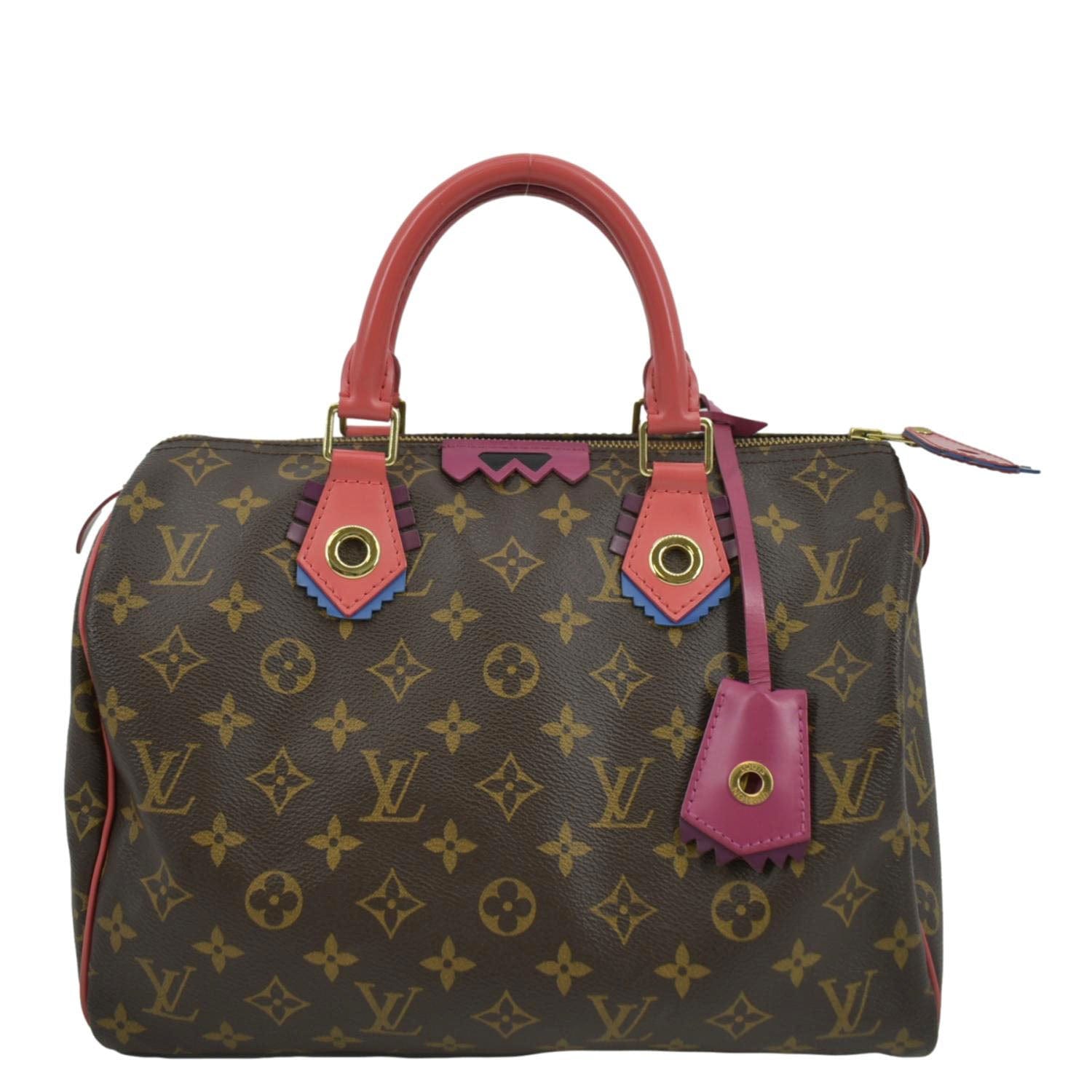 LOUIS VUITTON Totem Speedy 30 Monogram Canvas Satchel Bag Flamingo Pink