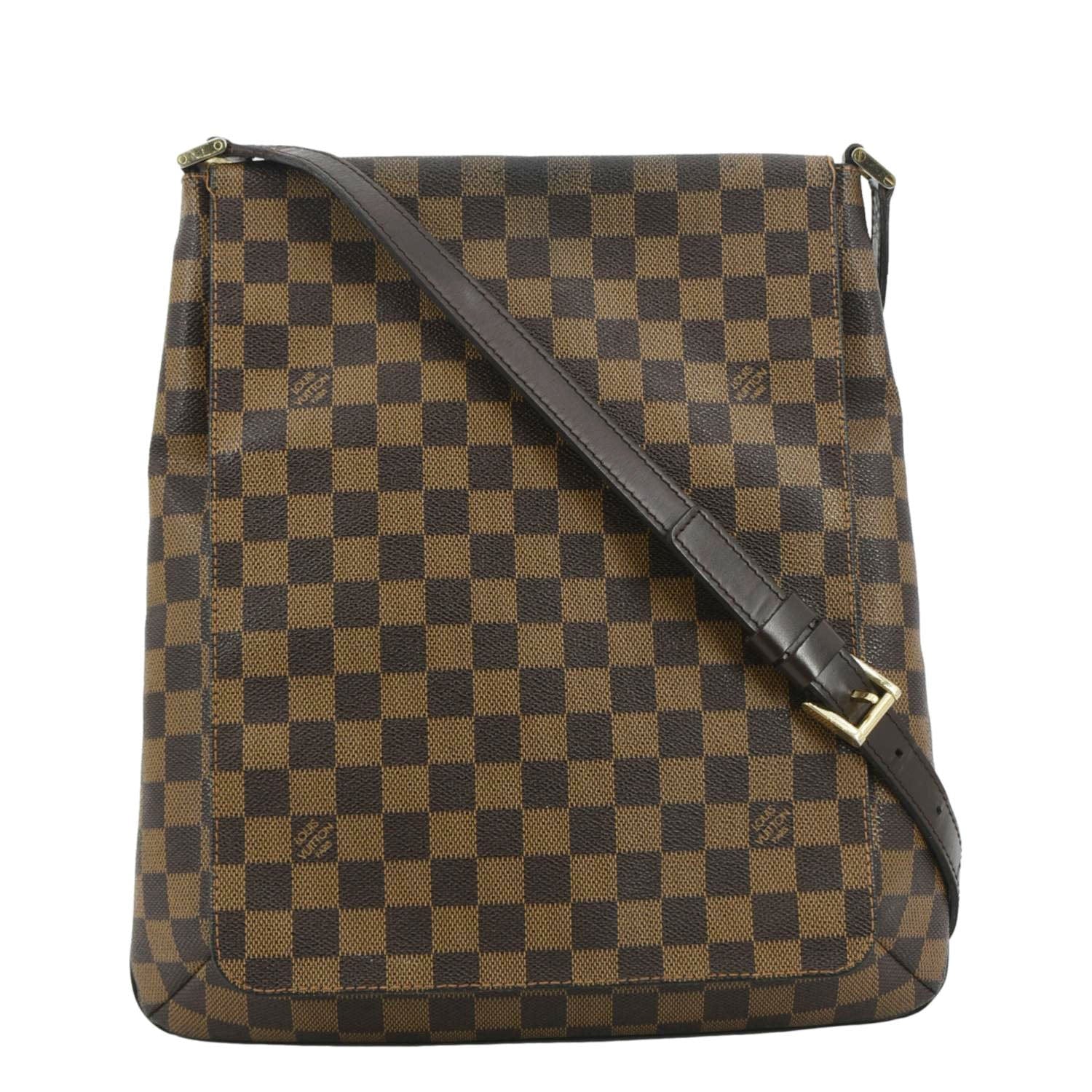 LOUIS VUITTON Musette Salsa GM Damier Ebene Crossbody Bag Brown