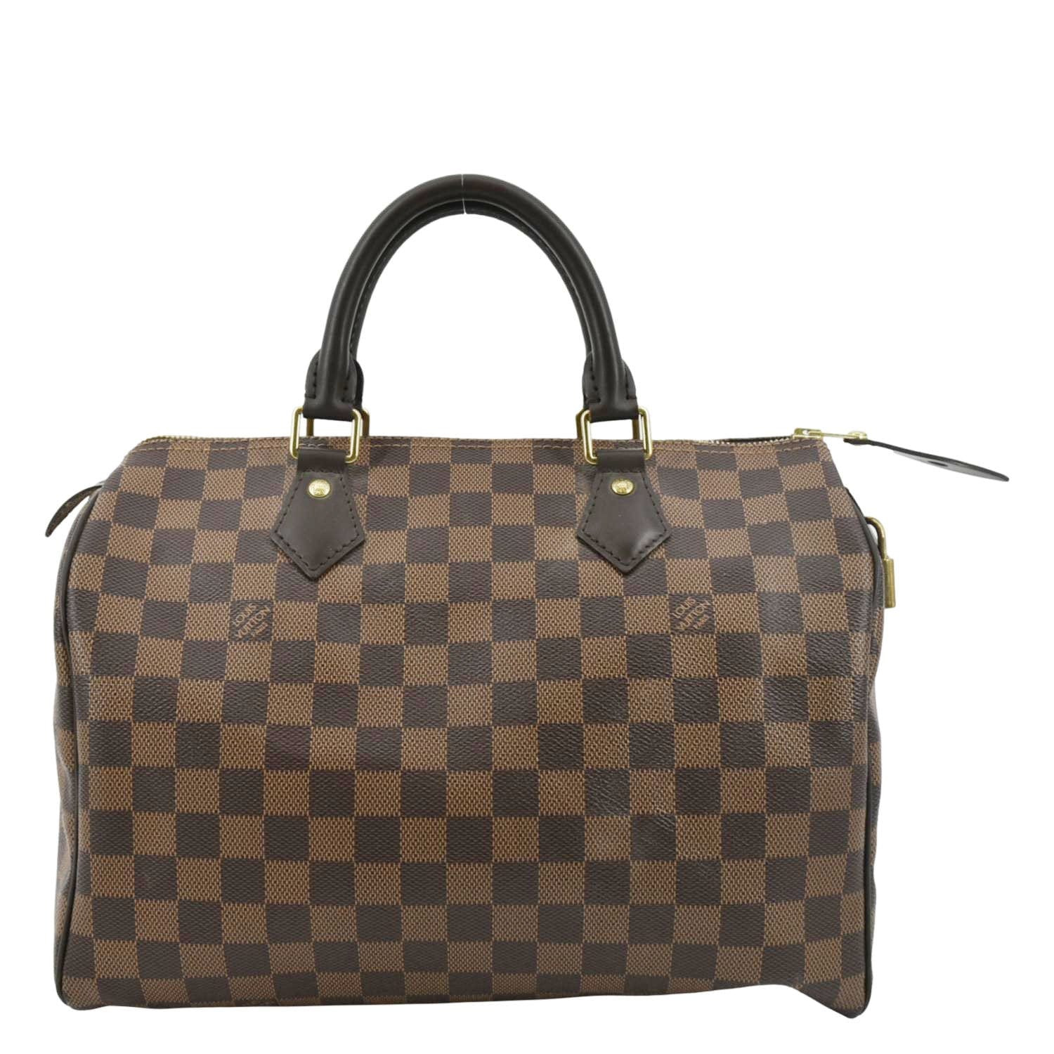 LOUIS VUITTON Speedy 30 Damier Ebene Satchel Bag Brown