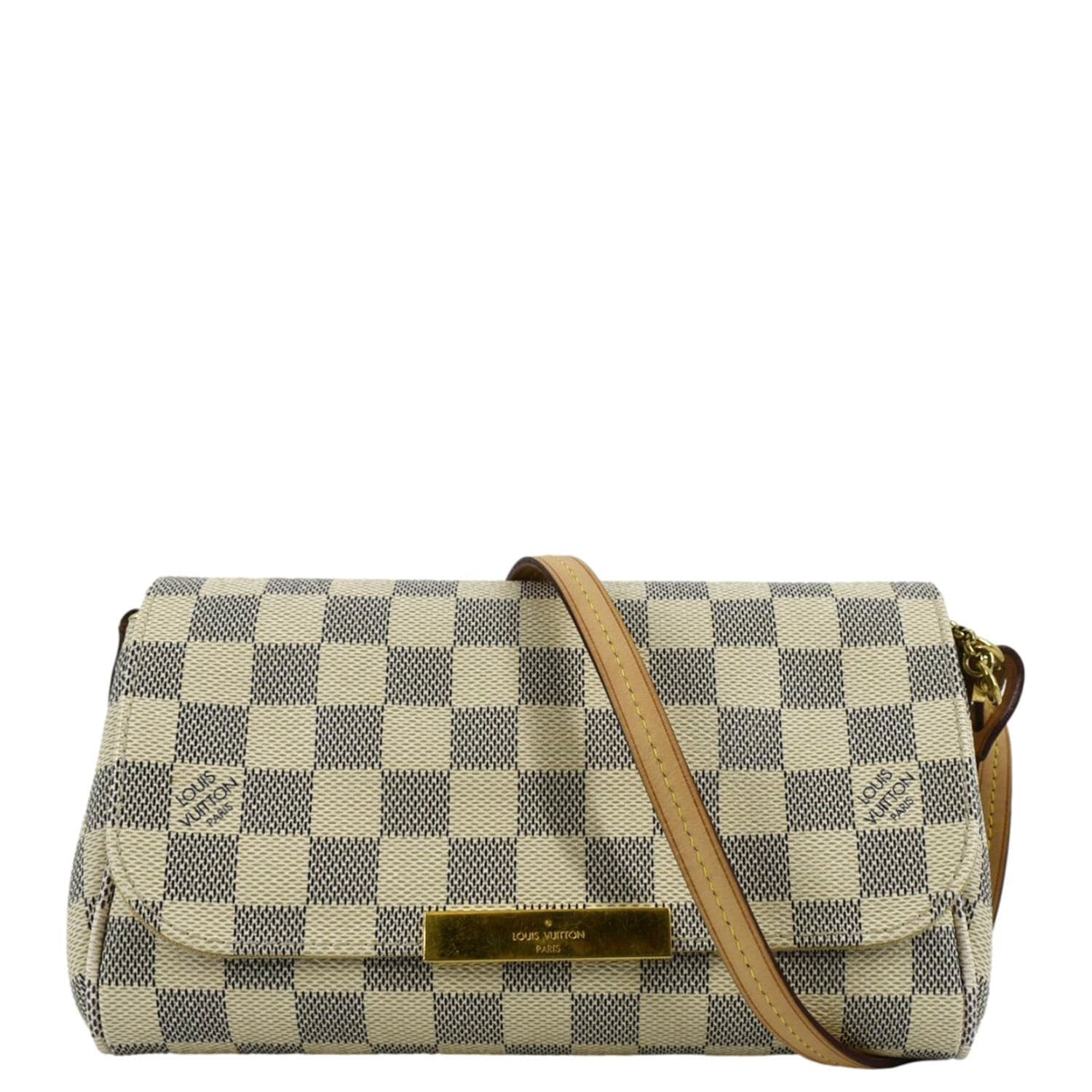 LOUIS VUITTON Favorite MM Damier Azur Crossbody Bag White