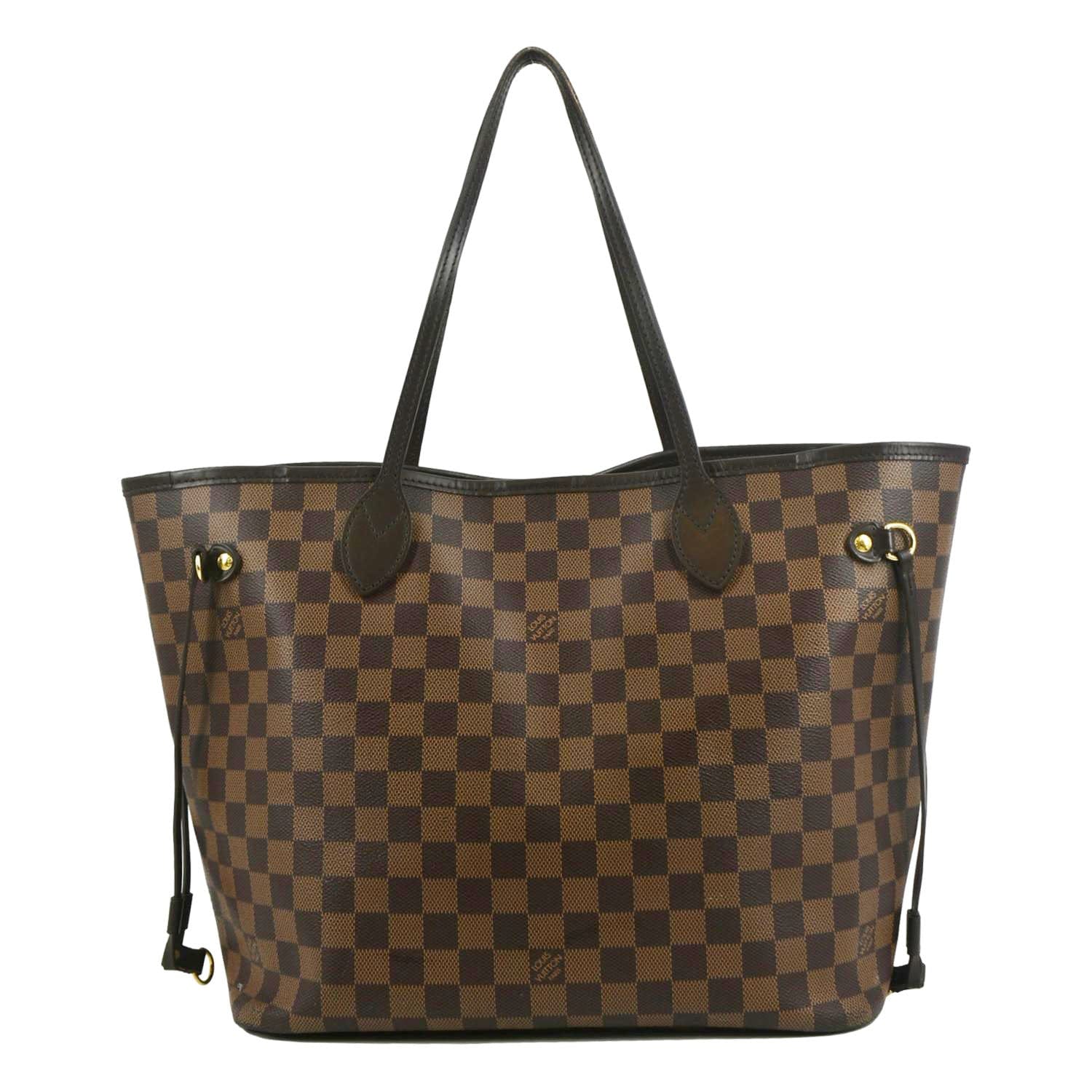 LOUIS VUITTON Neverfull MM Damier Ebene Shoulder Bag Brown