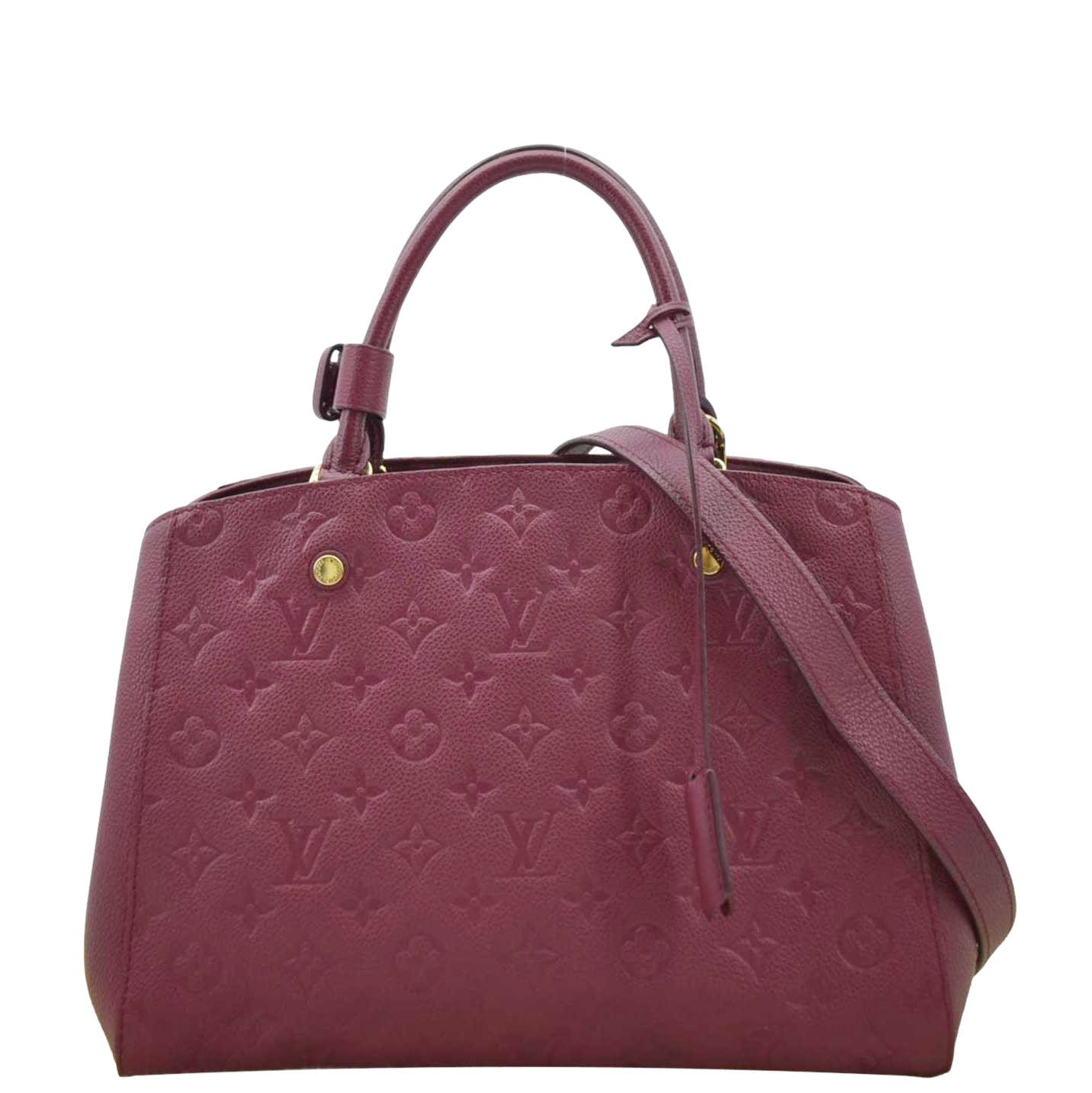 LOUIS VUITTON Montaigne MM Monogram Empreinte Satchel Shoulder Bag Aurore