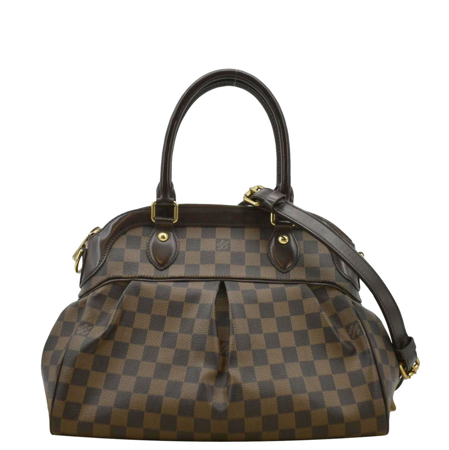 LOUIS VUITTON Trevi PM Damier Ebene Satchel Shoulder Bag Brown