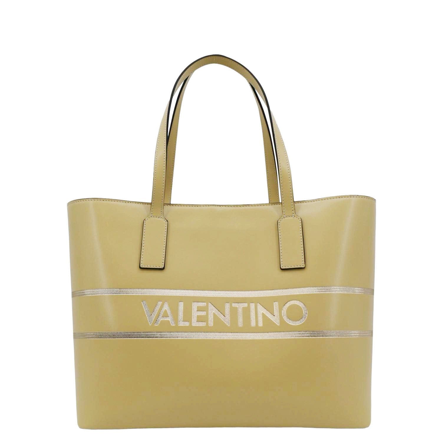 VALENTINO By Mario Valentino Leather Tote Bag Cream