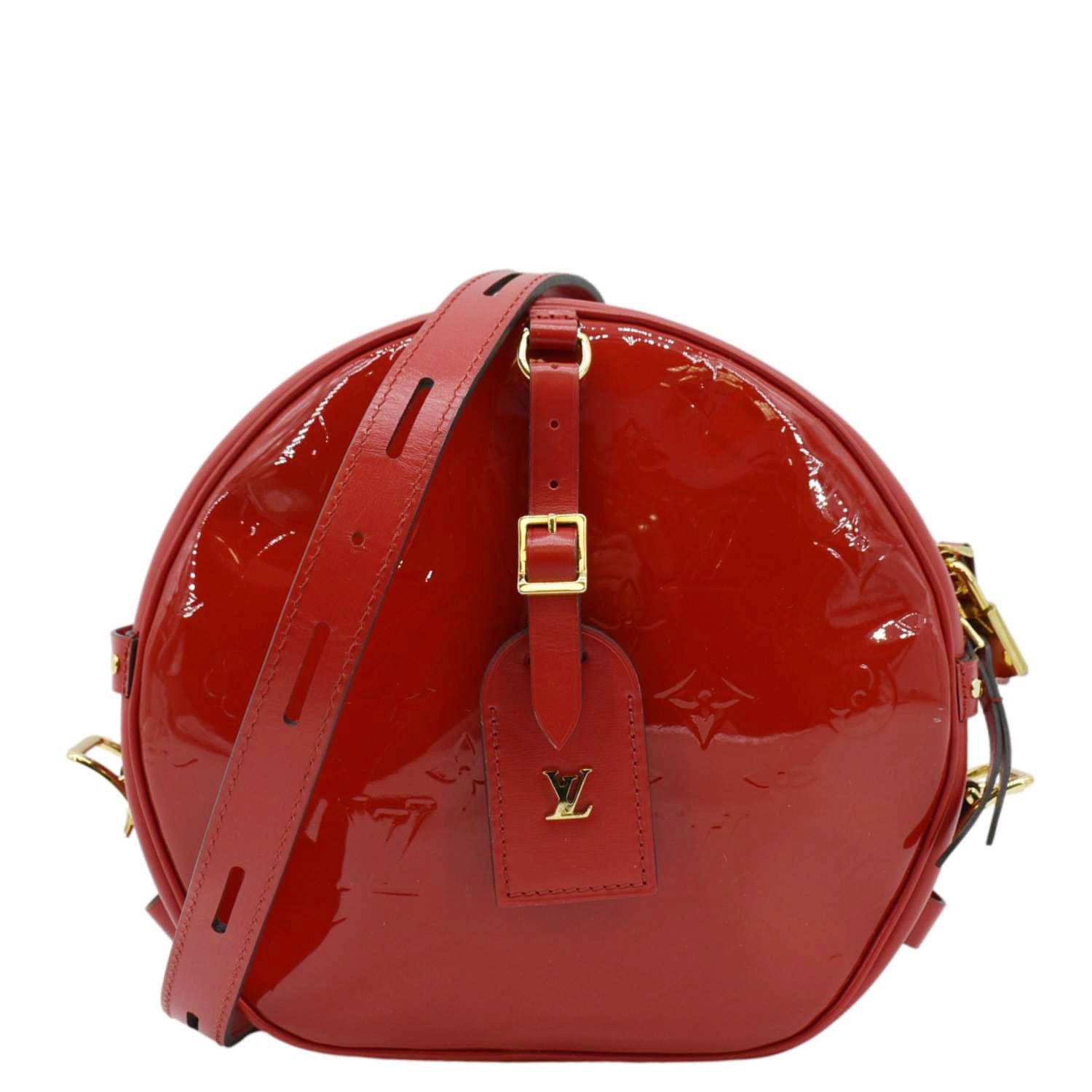 LOUIS VUITTON Boite Chapeau Mini Monogram Vernis Shoulder Bag Red