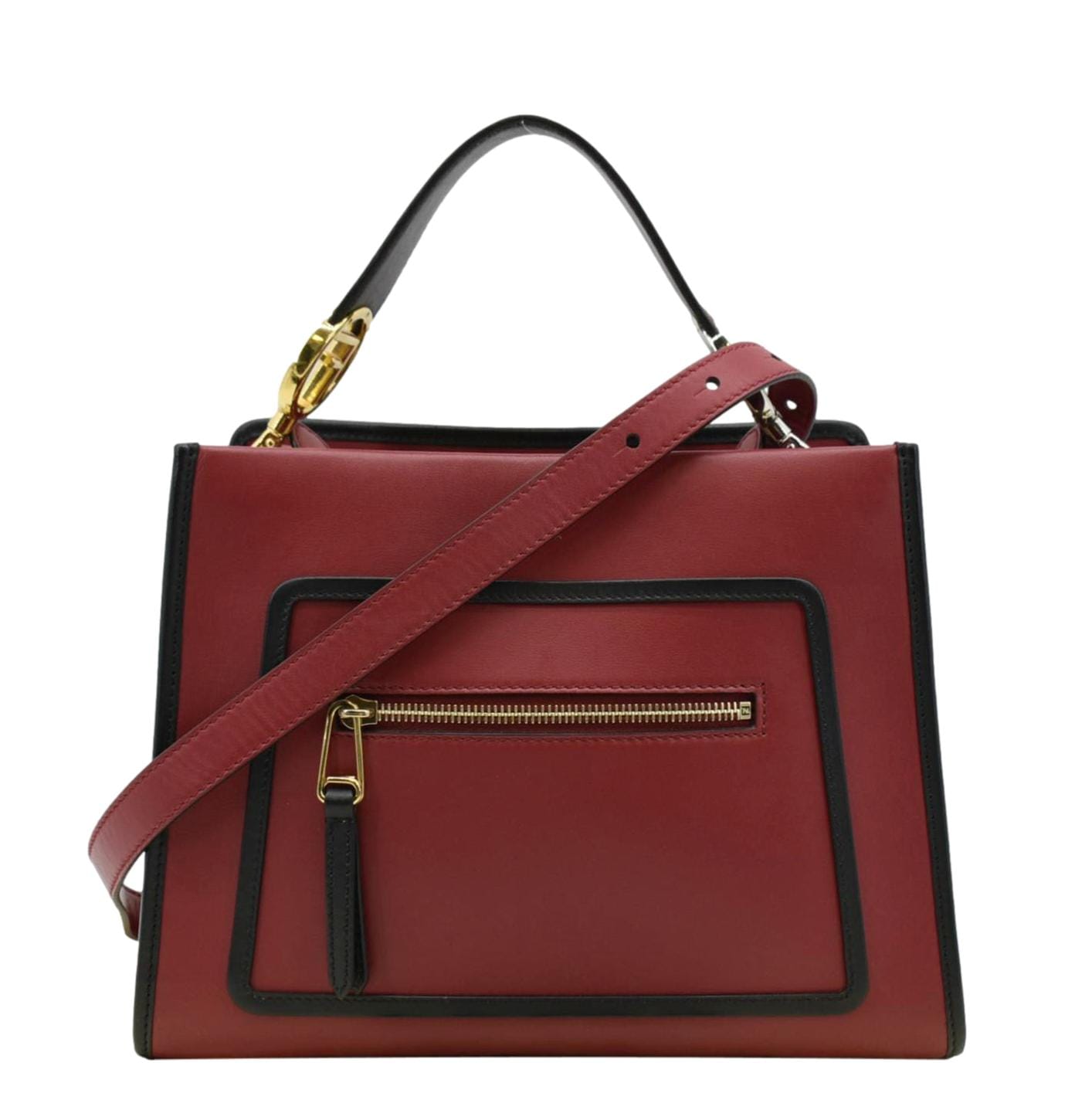 FENDI Runaway Small Leather Tote Bag Red