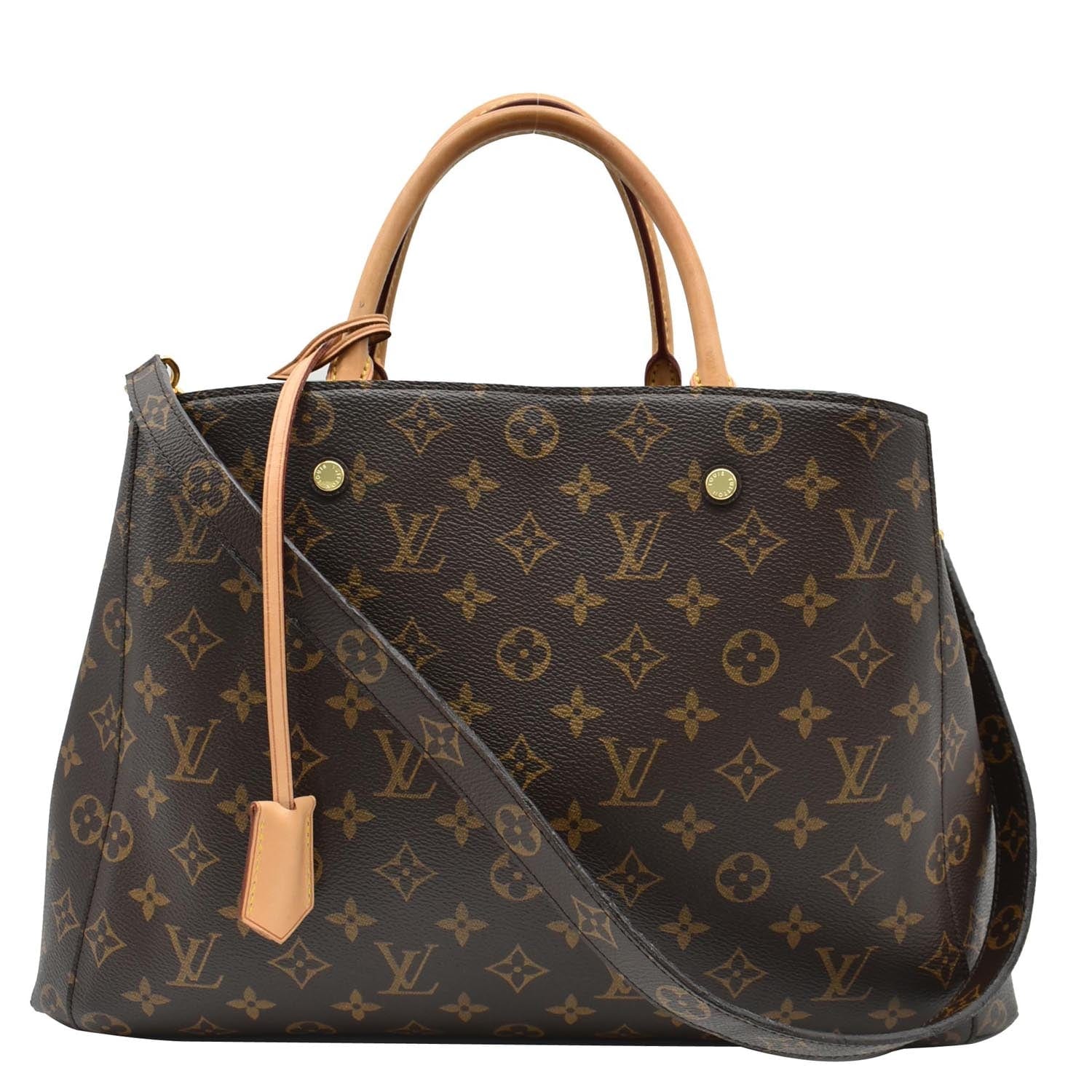 LOUIS VUITTON Montaigne GM Monogram Canvas Shoulder Bag Brown