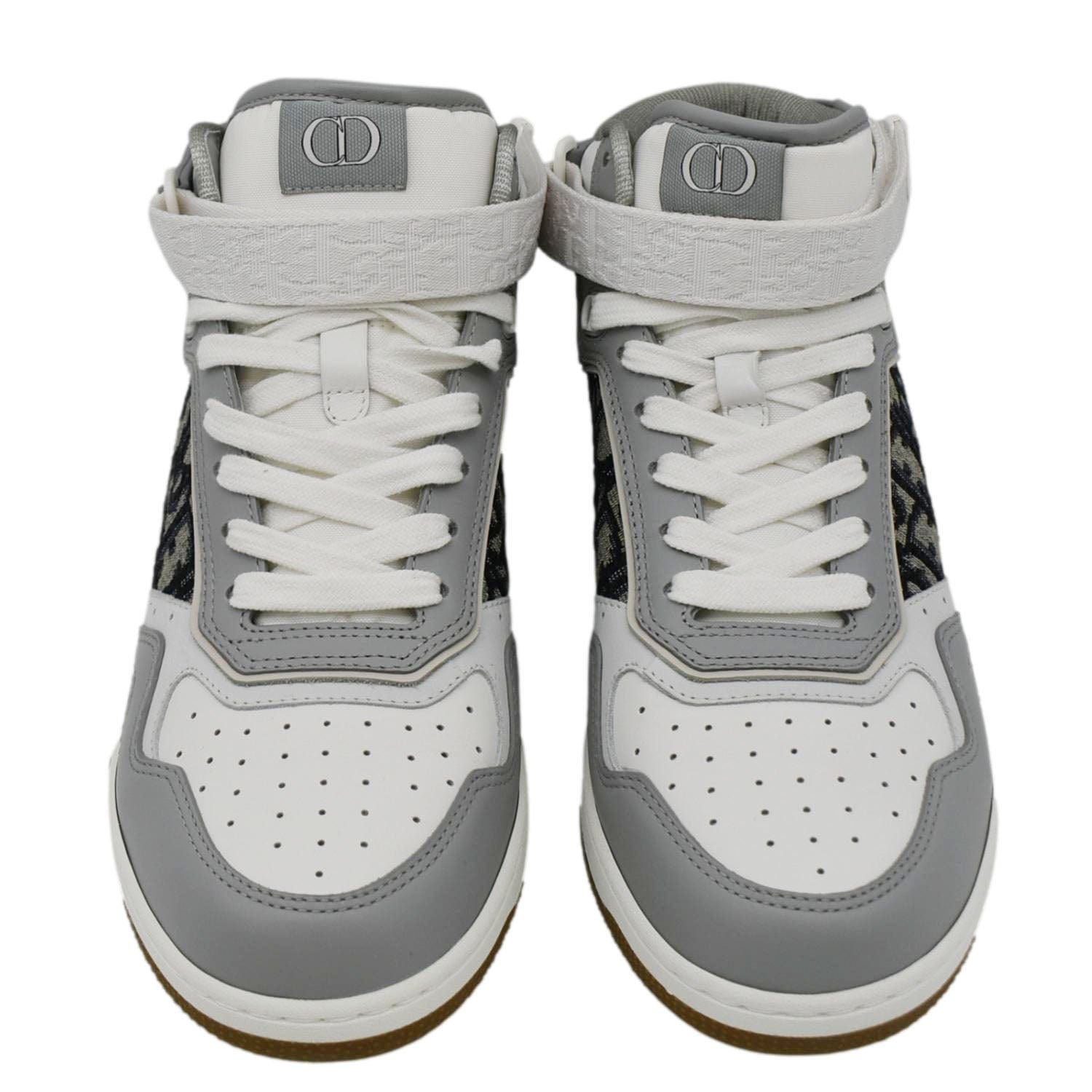 CHRISTIAN DIOR B27 Mid Top Oblique Galaxy Perforated Sneakers Grey