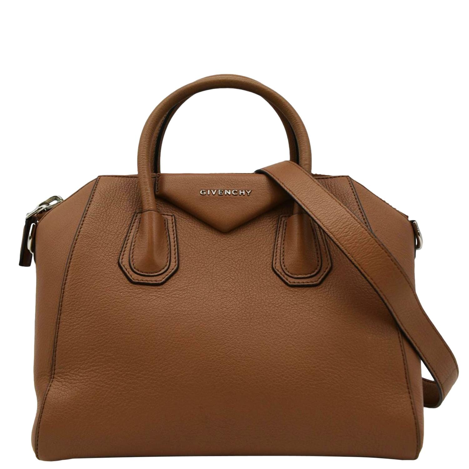 GIVENCHY Antigona Small Leather Satchel Shoulder Bag Brown