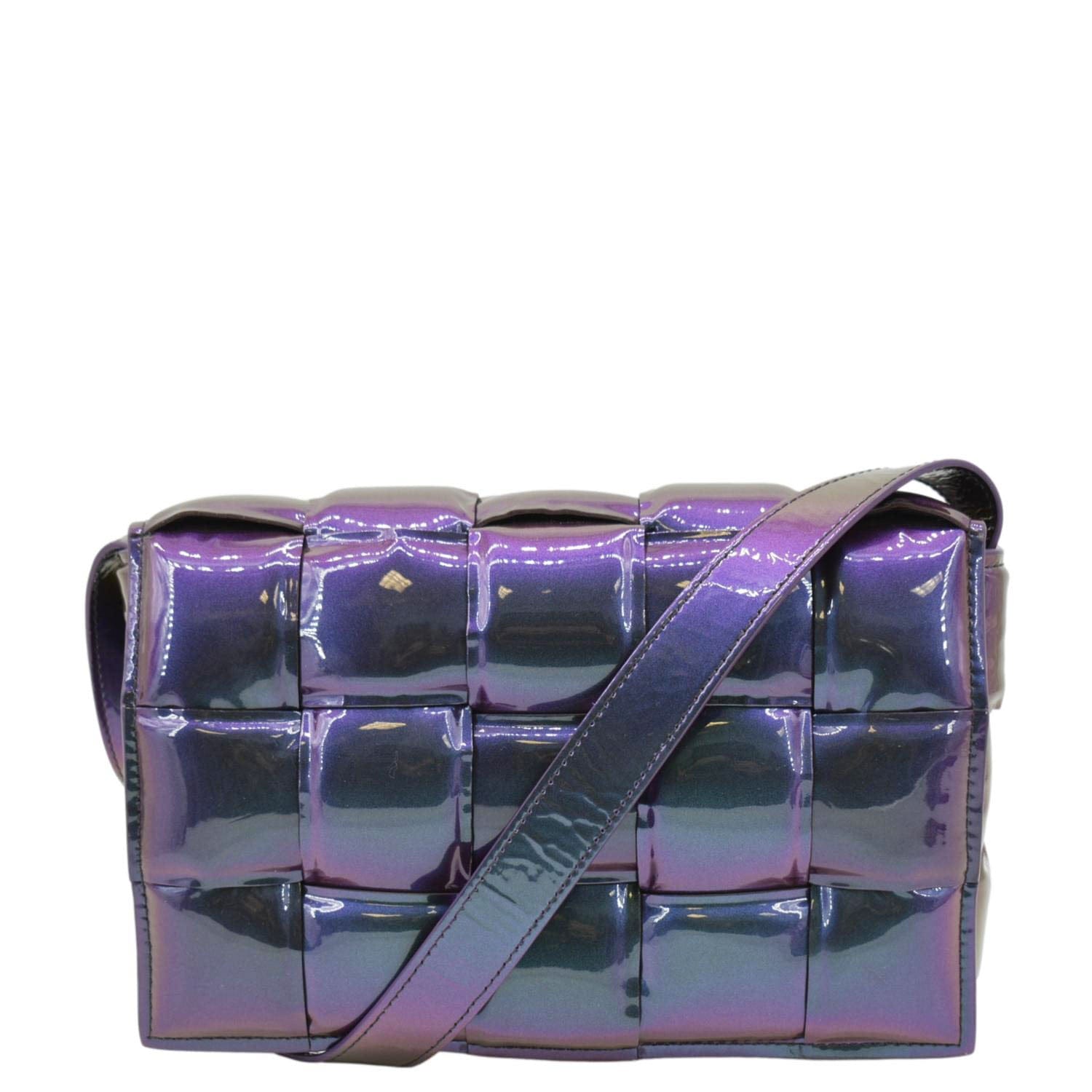 BOTTEGA VENETA Cassette Padded Crossbody Bag Holographic Purple