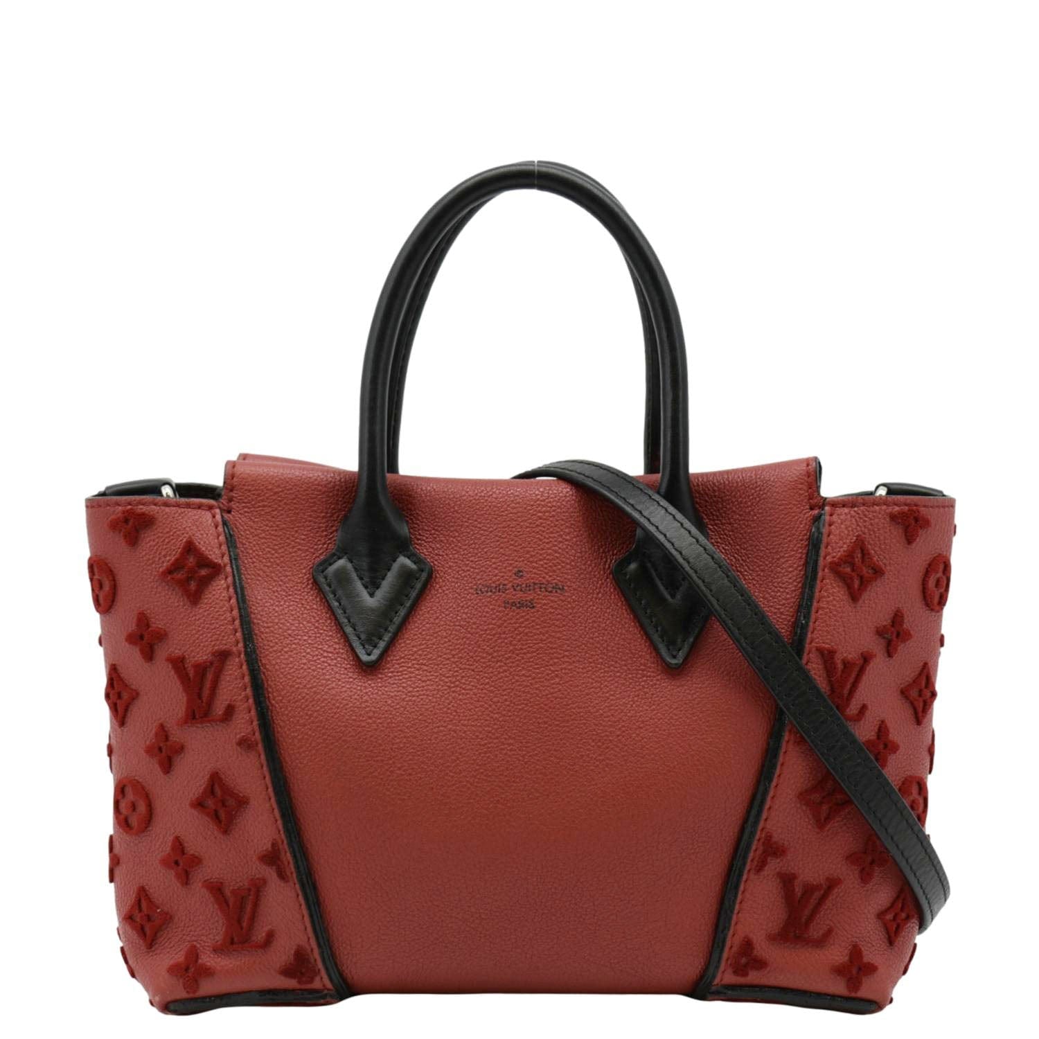 LOUIS VUITTON W BB Tote Monogram Velours Tote Shoulder Bag Red