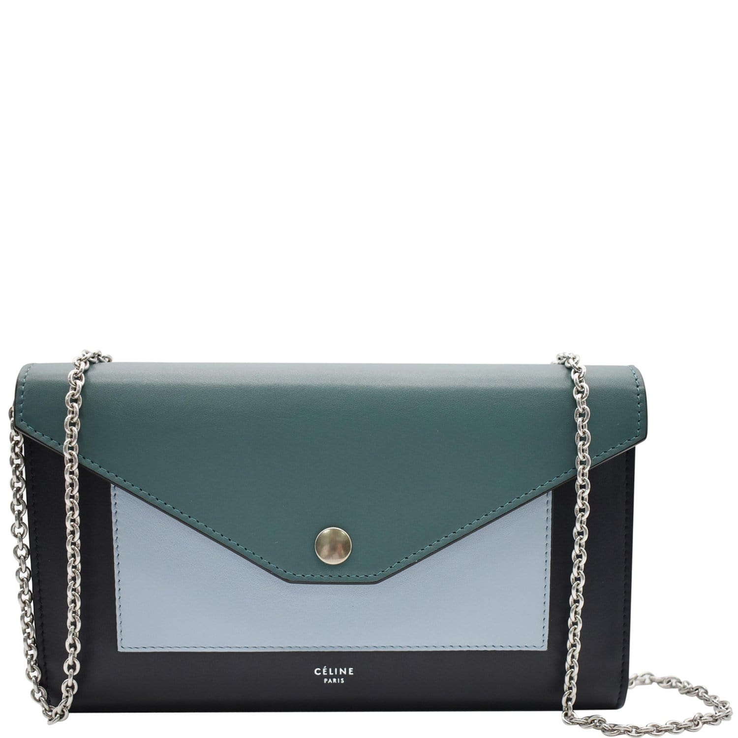 CELINE Pocket Envelope Leather Shoulder Bag Multicolor