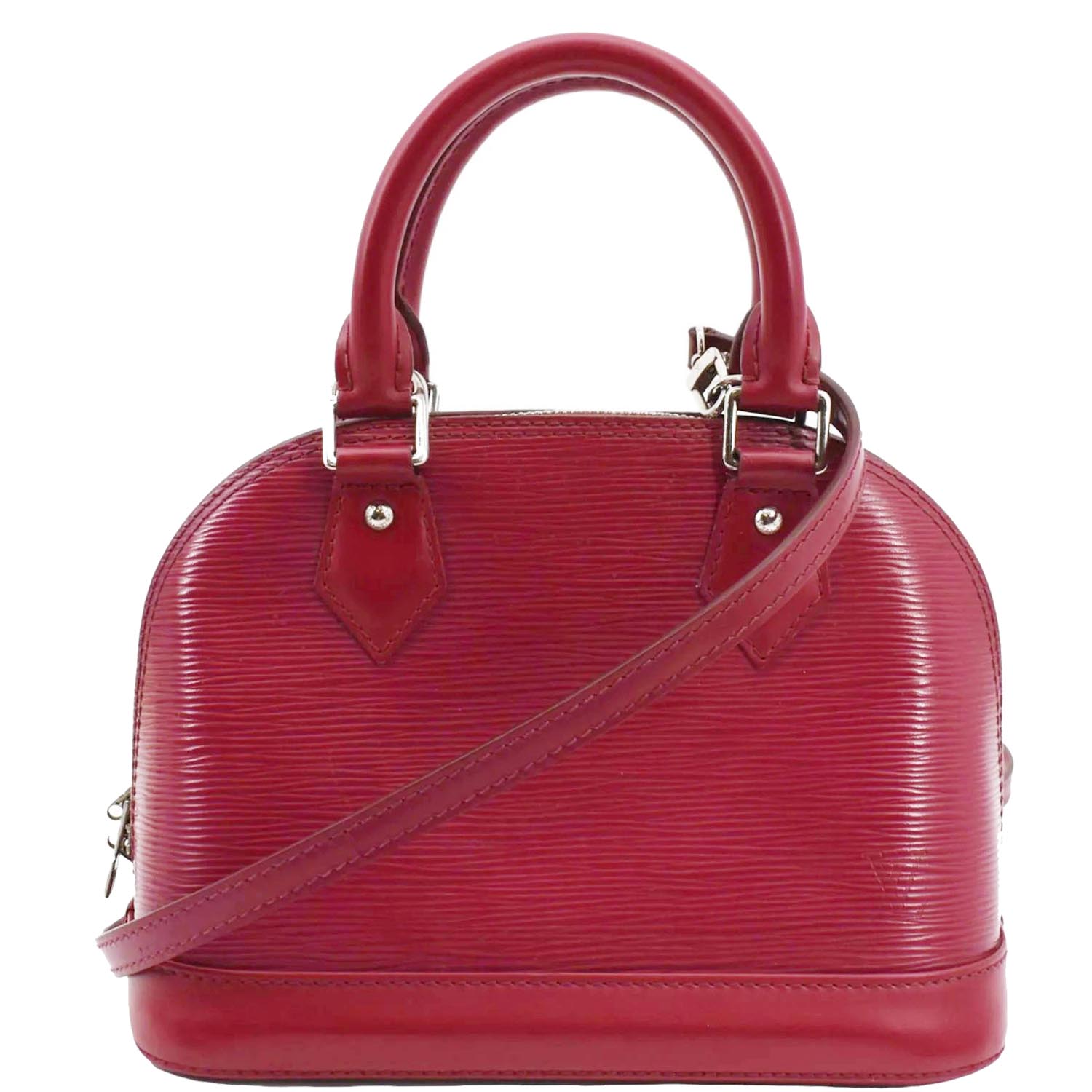 LOUIS VUITTON Alma BB Epi Leather Satchel Crossbody Bag Red