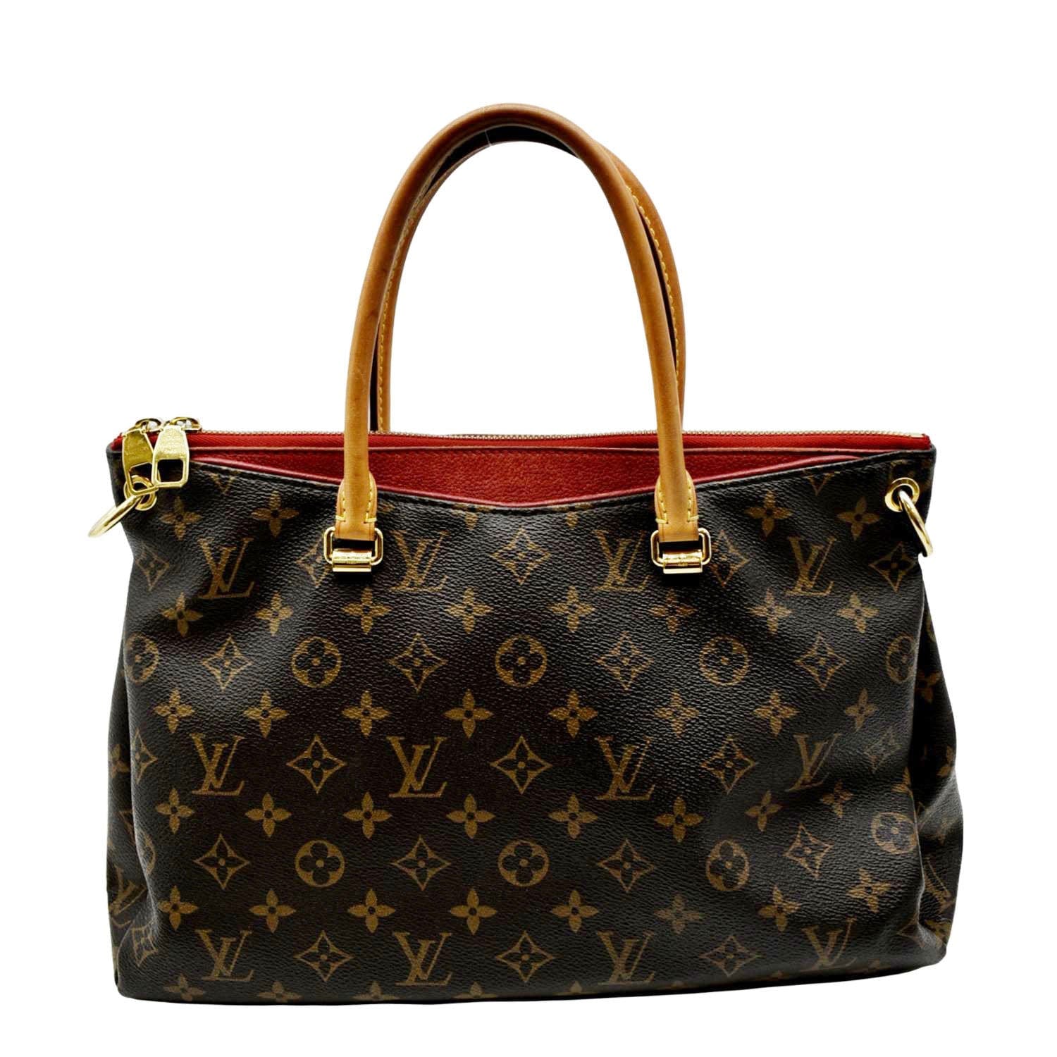 LOUIS VUITTON Pallas MM Monogram Canvas Shoulder Bag Brown