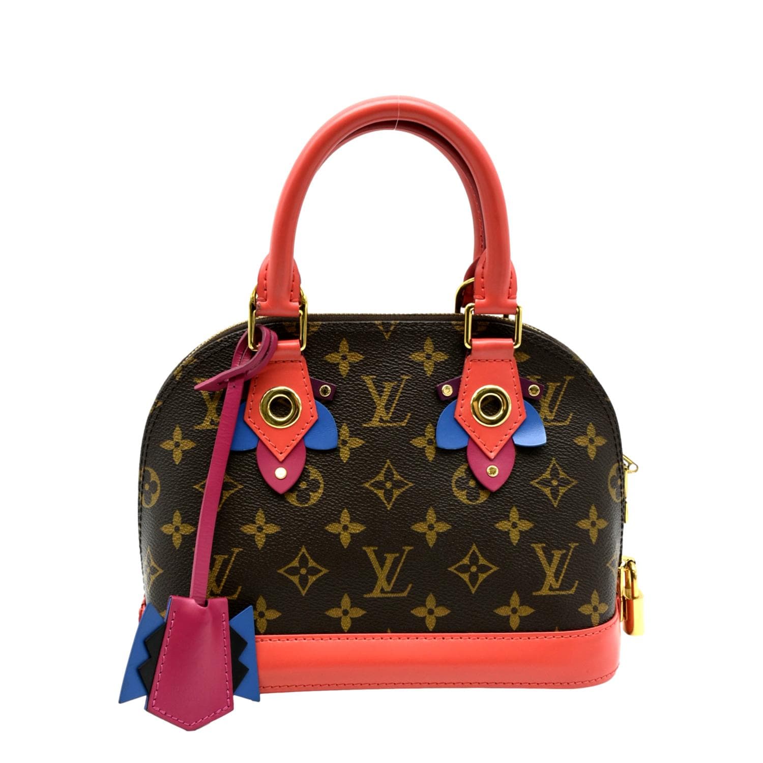 LOUIS VUITTON Alma BB Totem Monogram Canvas Satchel Bag Flamingo