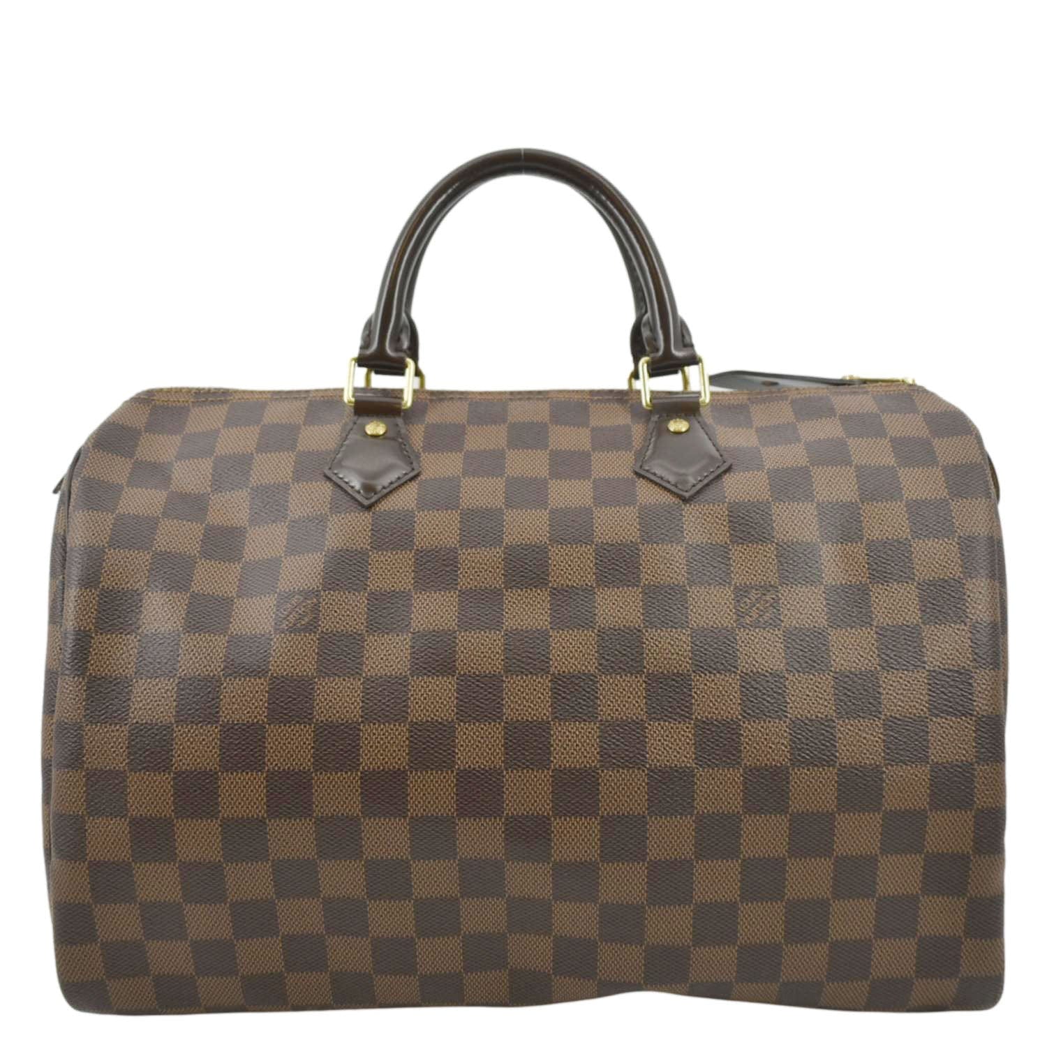 LOUIS VUITTON Speedy 35 Damier Ebene Satchel Bag Brown