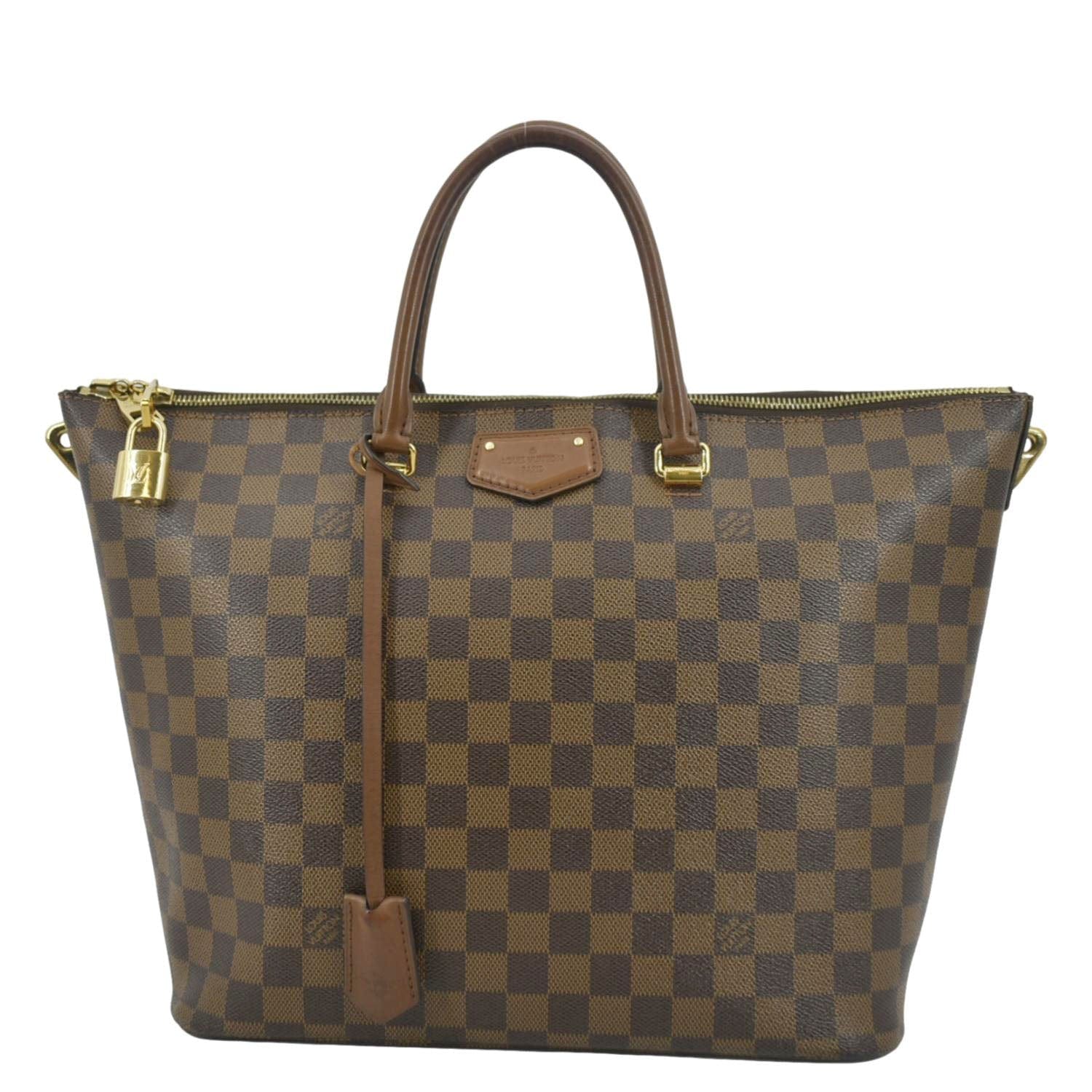 LOUIS VUITTON Belmont Damier Ebene Tote Bag Brown