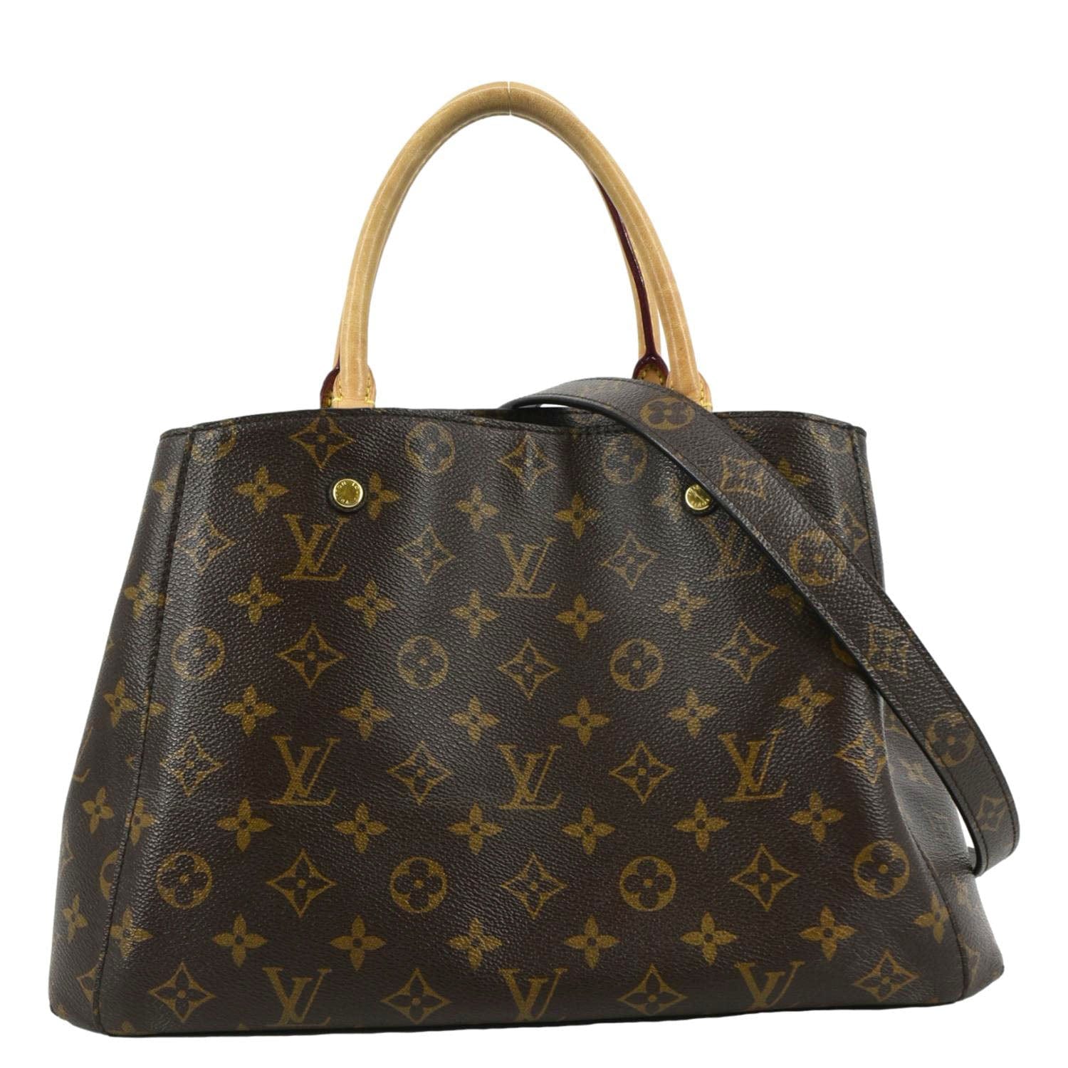 LOUIS VUITTON Montaigne MM Monogram Canvas Shoulder Bag Brown