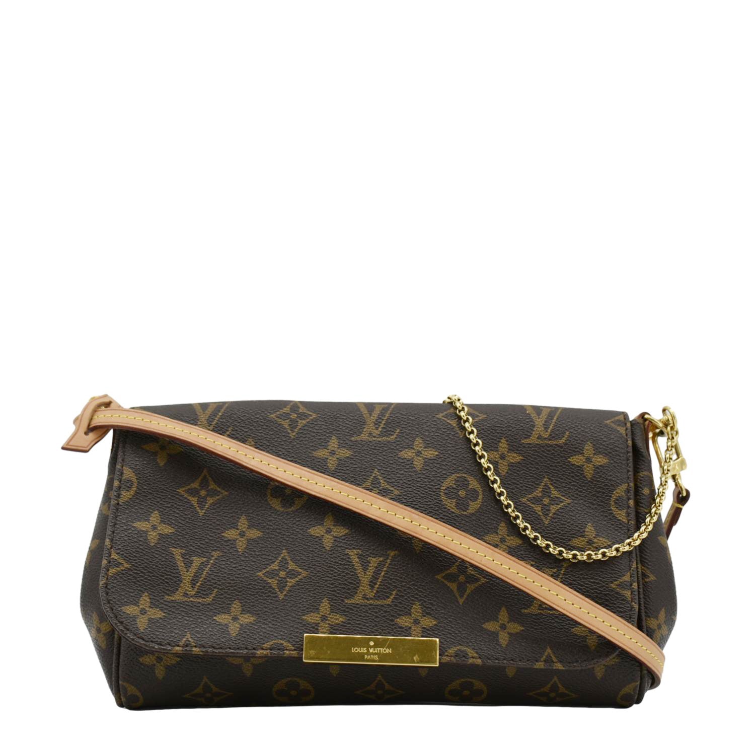 LOUIS VUITTON Favorite MM Monogram Canvas Crossbody Bag Brown