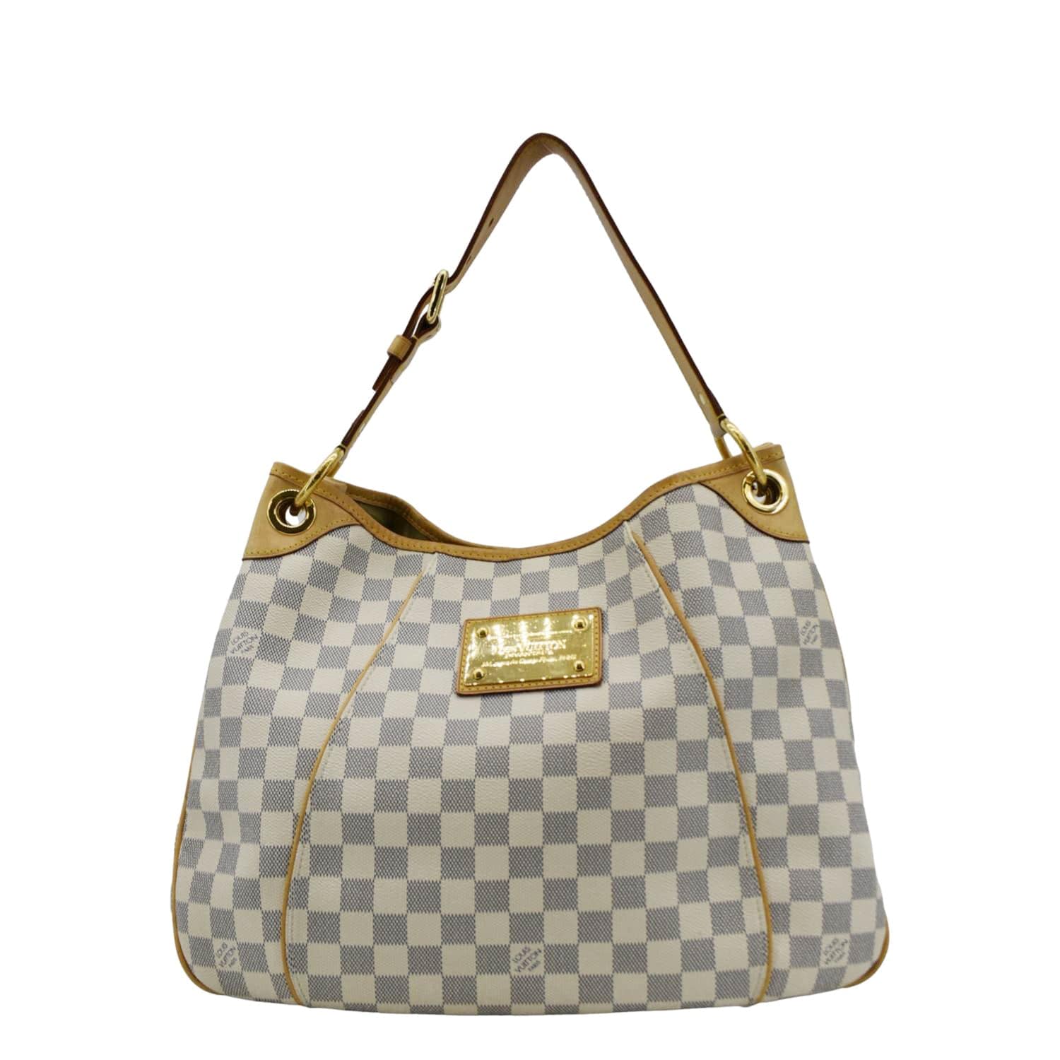 LOUIS VUITTON Galliera PM Damier Azur Hobo Bag White