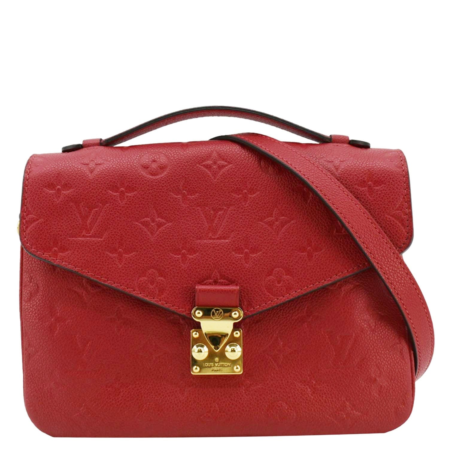 LOUIS VUITTON Metis Pochette Empreinte Leather Crossbody Bag Red