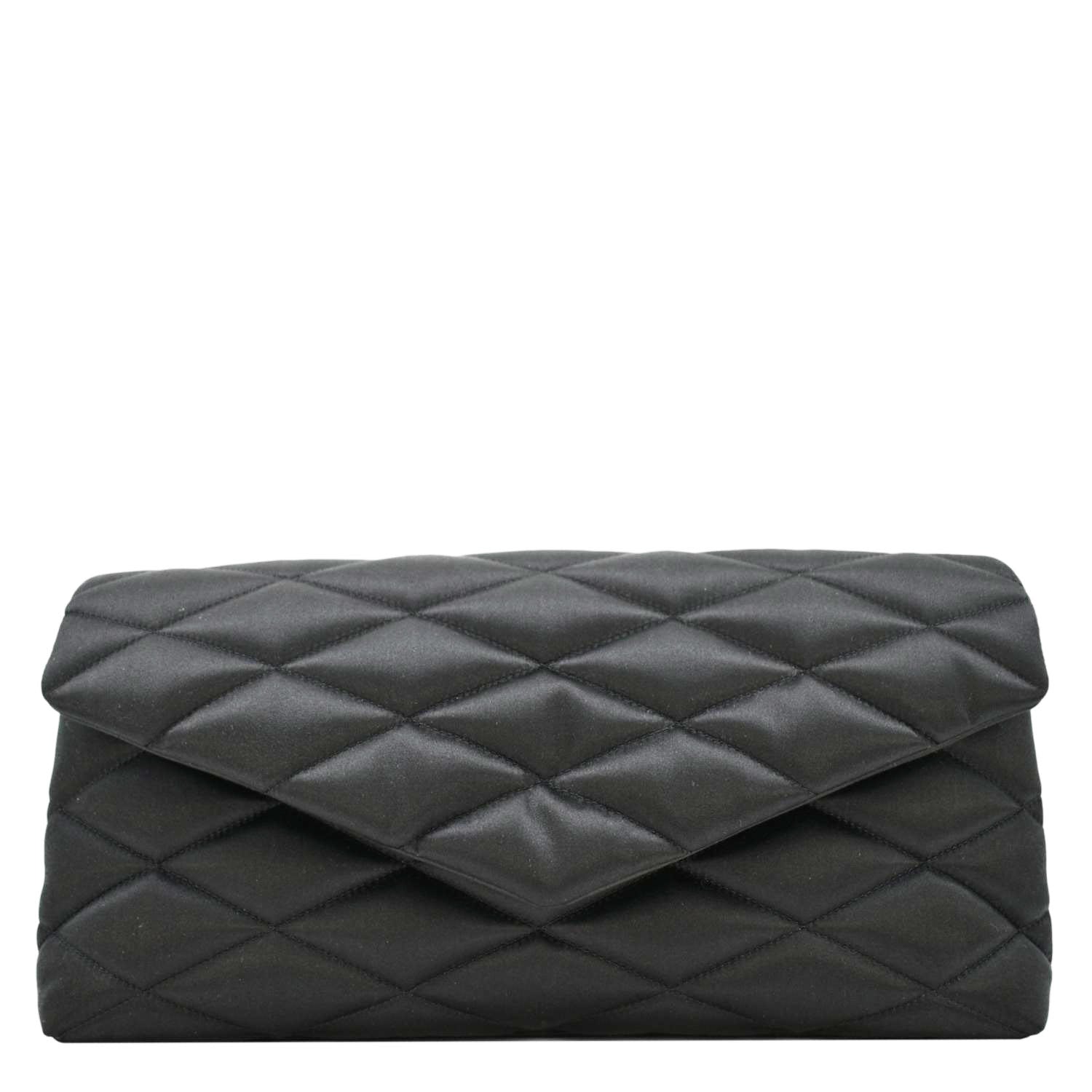 YVES SAINT LAURENT Sade Large Satin Clutch Black